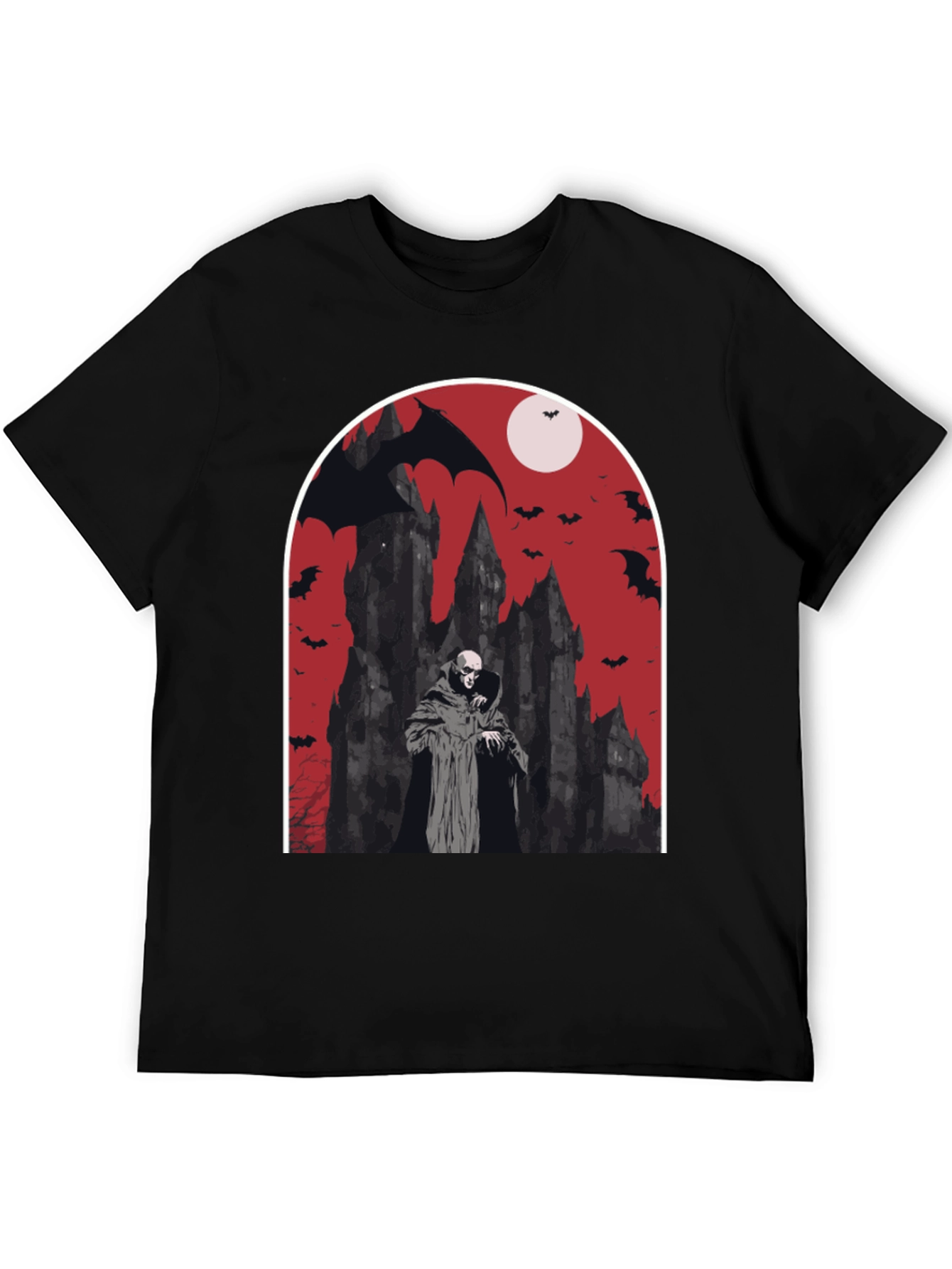 Vampire Castle Graphic Tee - Spooky Halloween Shirt