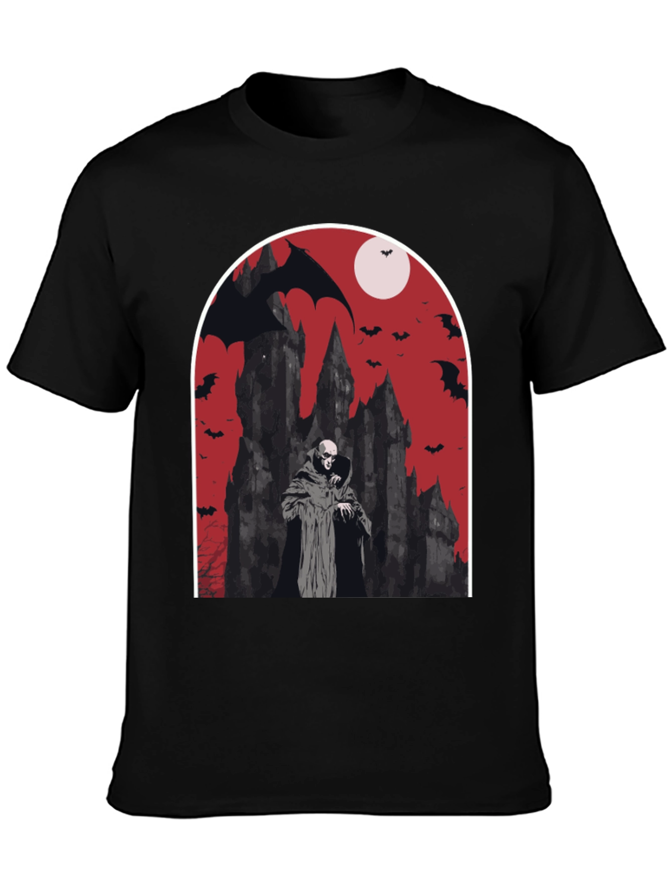 Vampire Castle Graphic Tee - Spooky Halloween Shirt