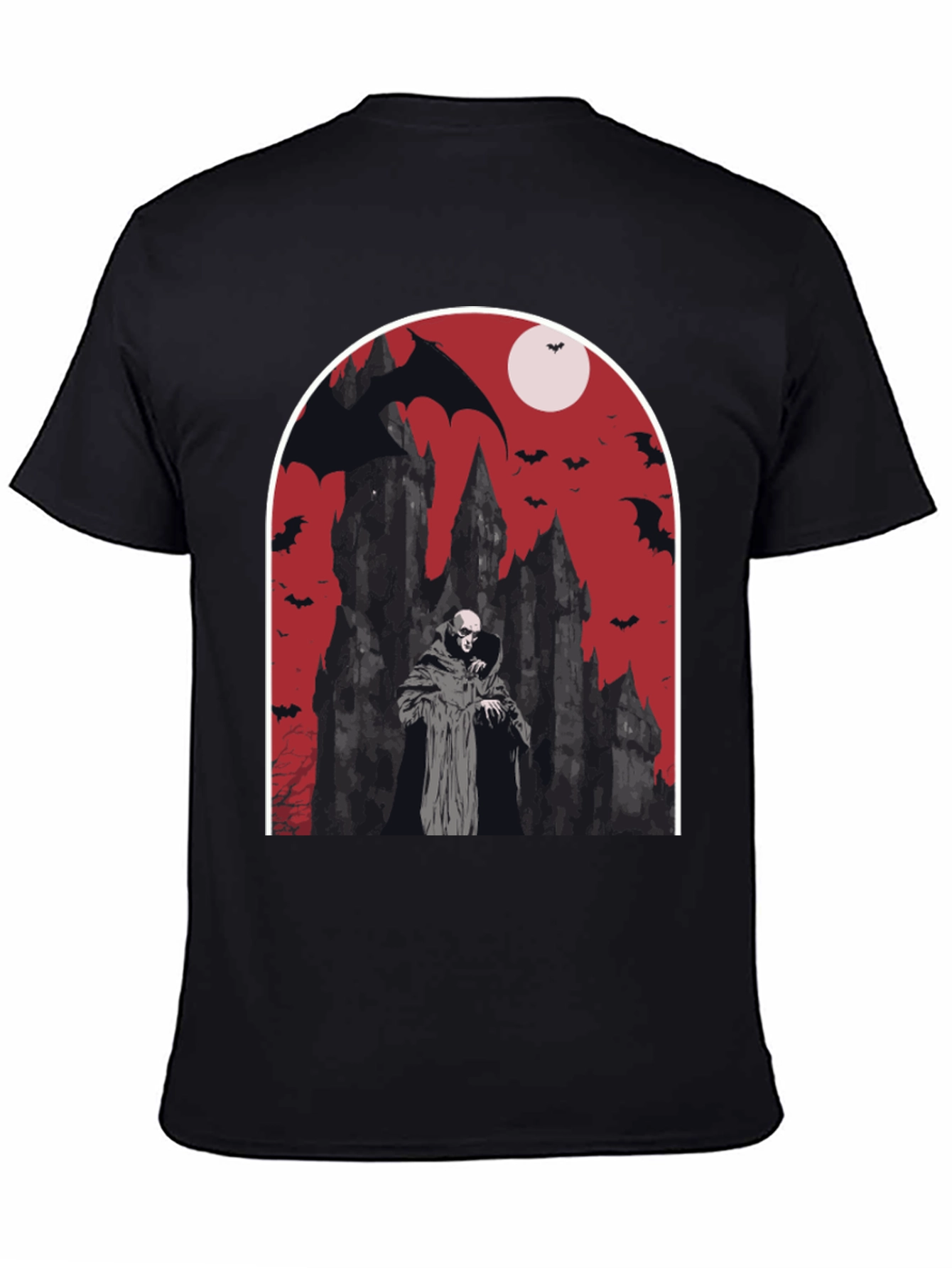 Vampire Castle Graphic Tee - Spooky Halloween Shirt