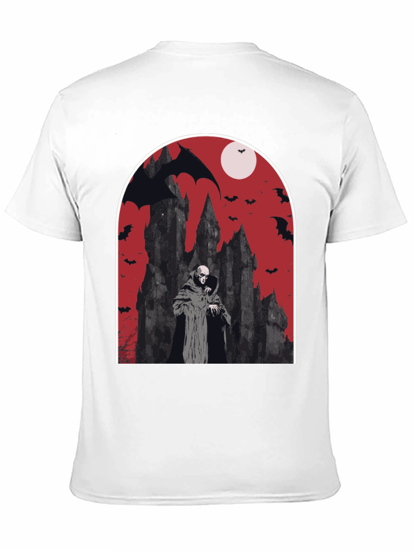Vampire Castle Graphic Tee - Spooky Halloween Shirt