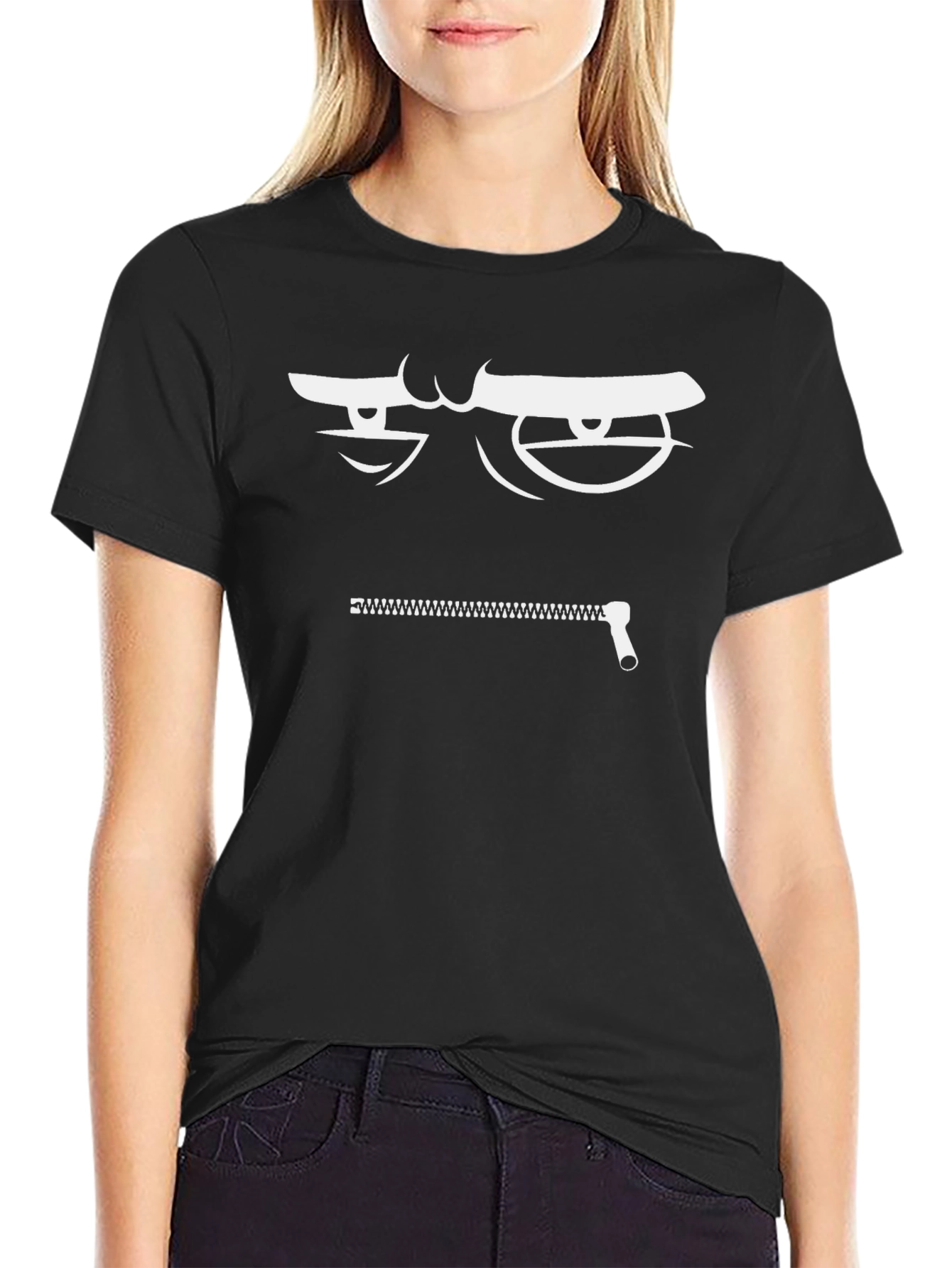 Zipper Mouth Graphic T-Shirt