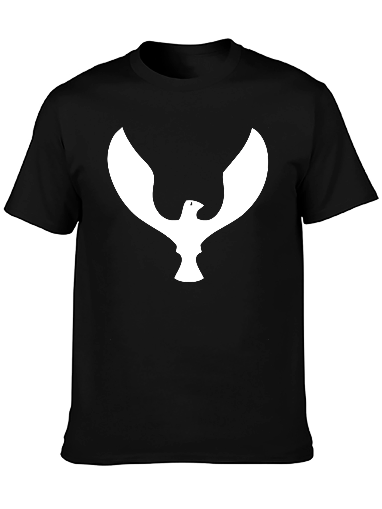 Black T-Shirt with White Eagle Graphic