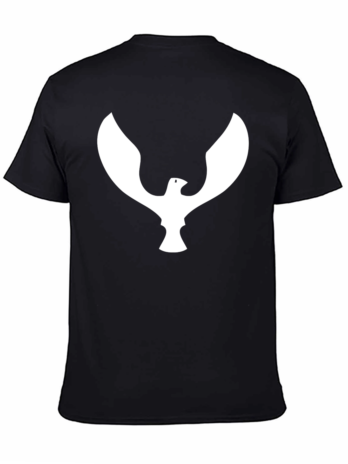 Black T-Shirt with White Eagle Graphic