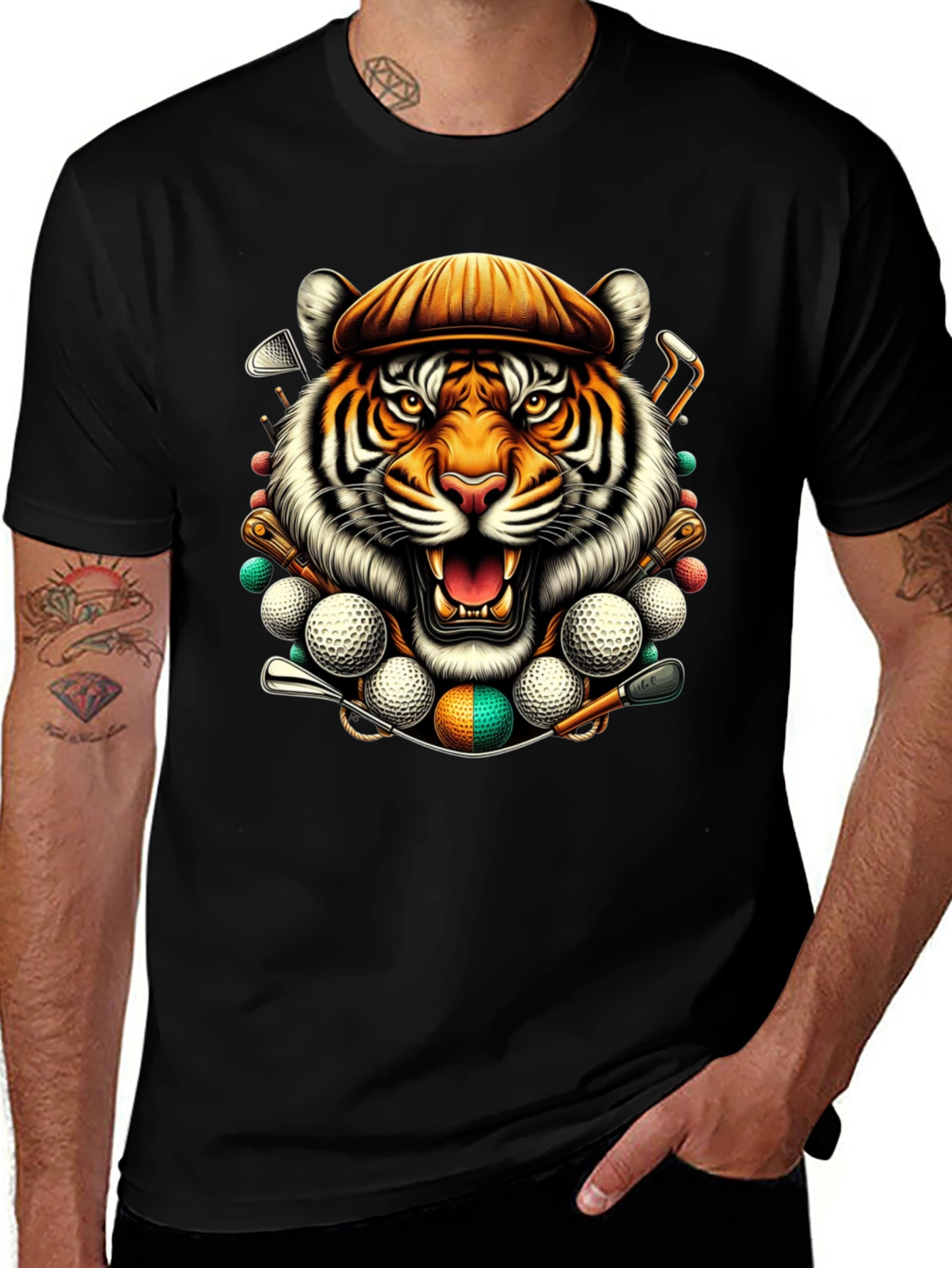 Tiger Golfer Graphic T-Shirt - Unique Design