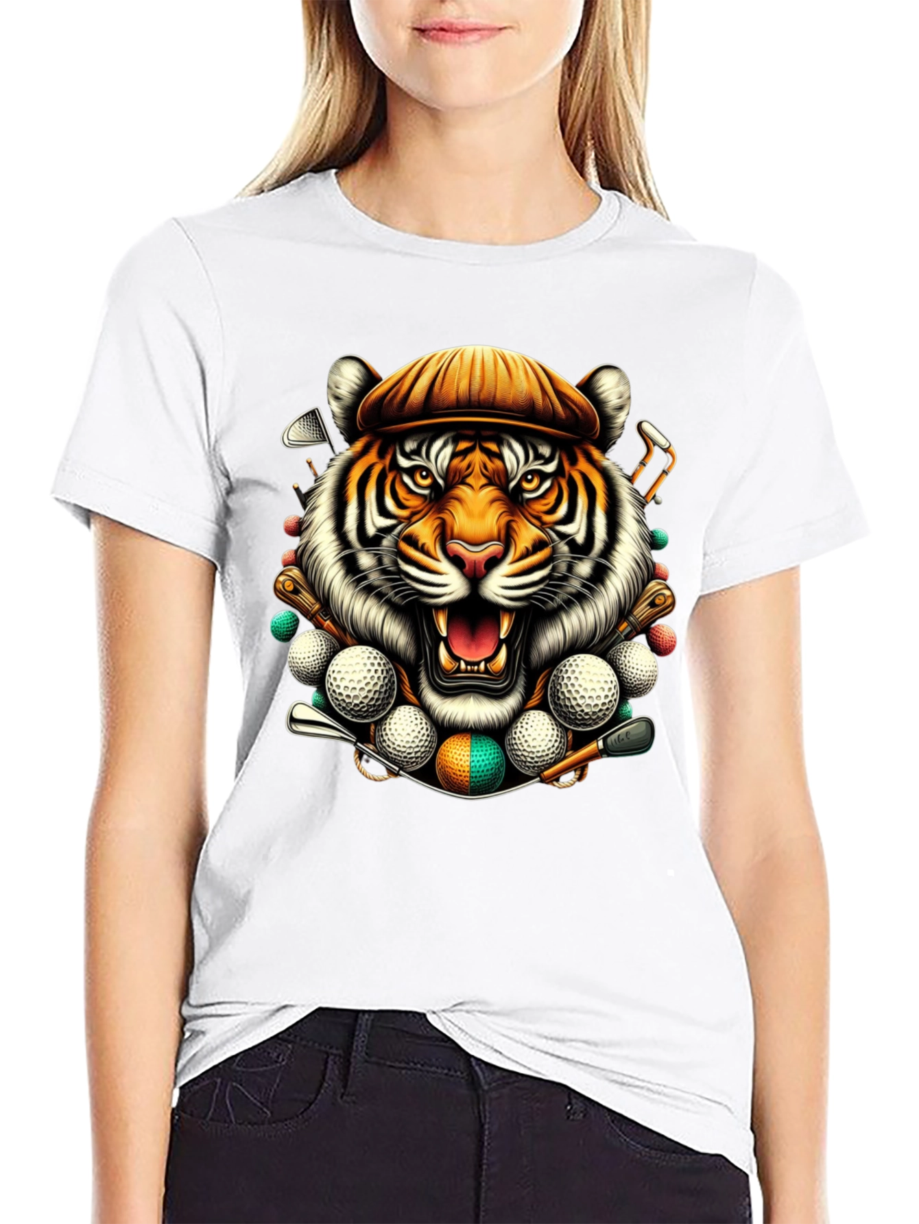 Tiger Golfer Graphic T-Shirt - Unique Design