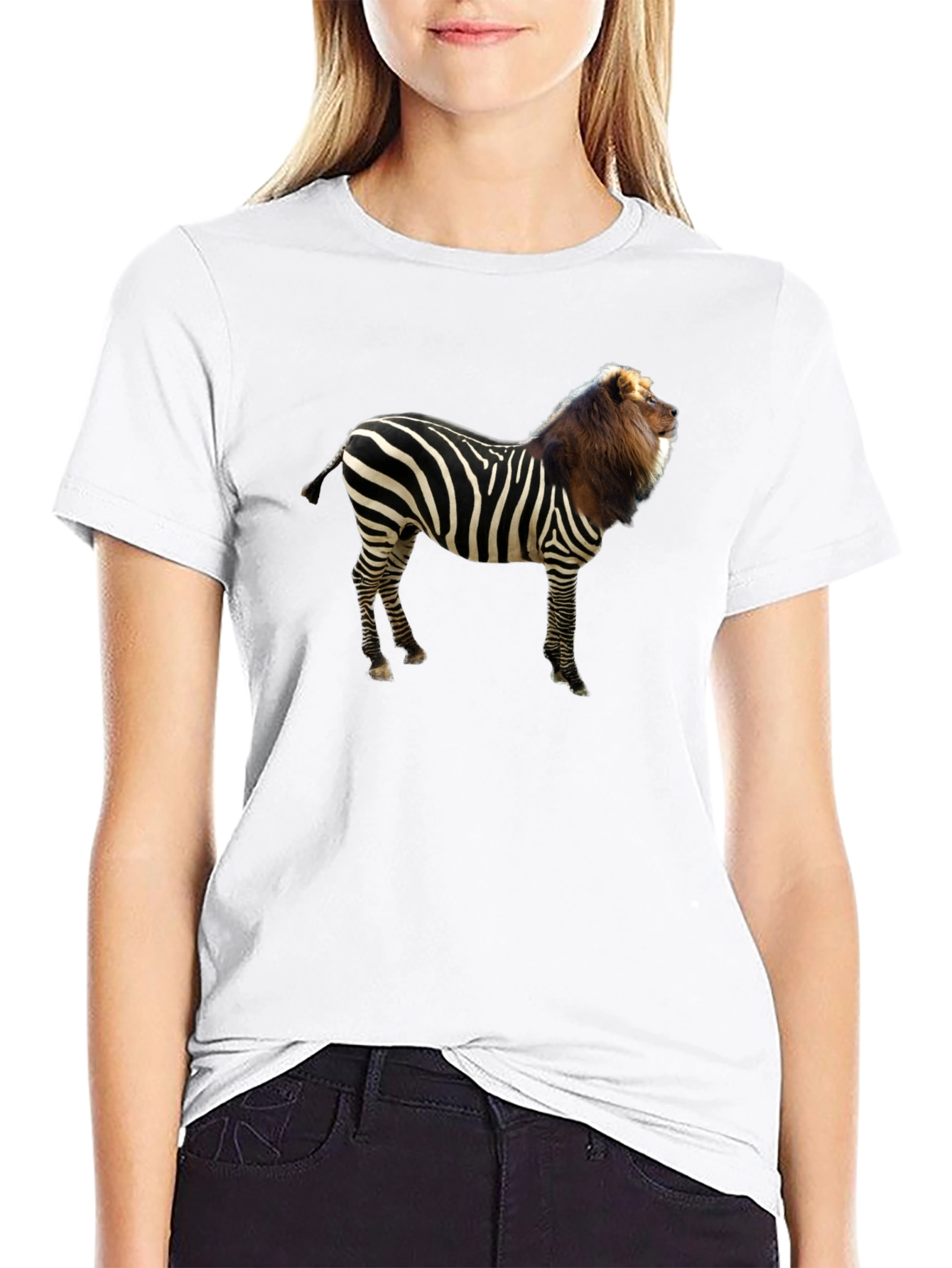 Zebra Lion Hybrid Graphic T-Shirt