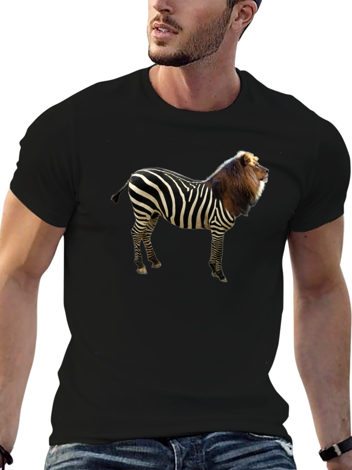 Zebra Lion Hybrid Graphic T-Shirt
