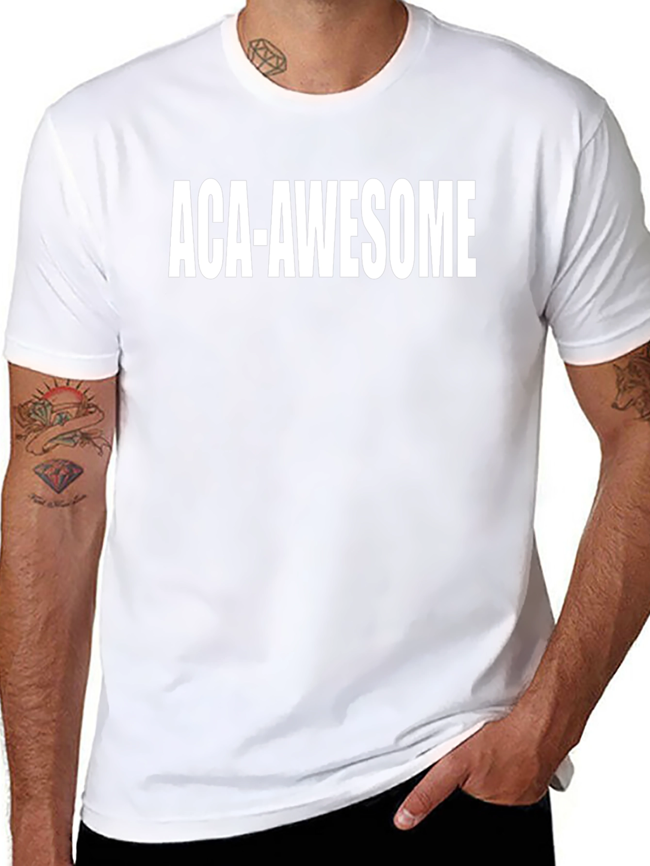 ACA-Awesome Graphic Tee - Black Cotton Blend