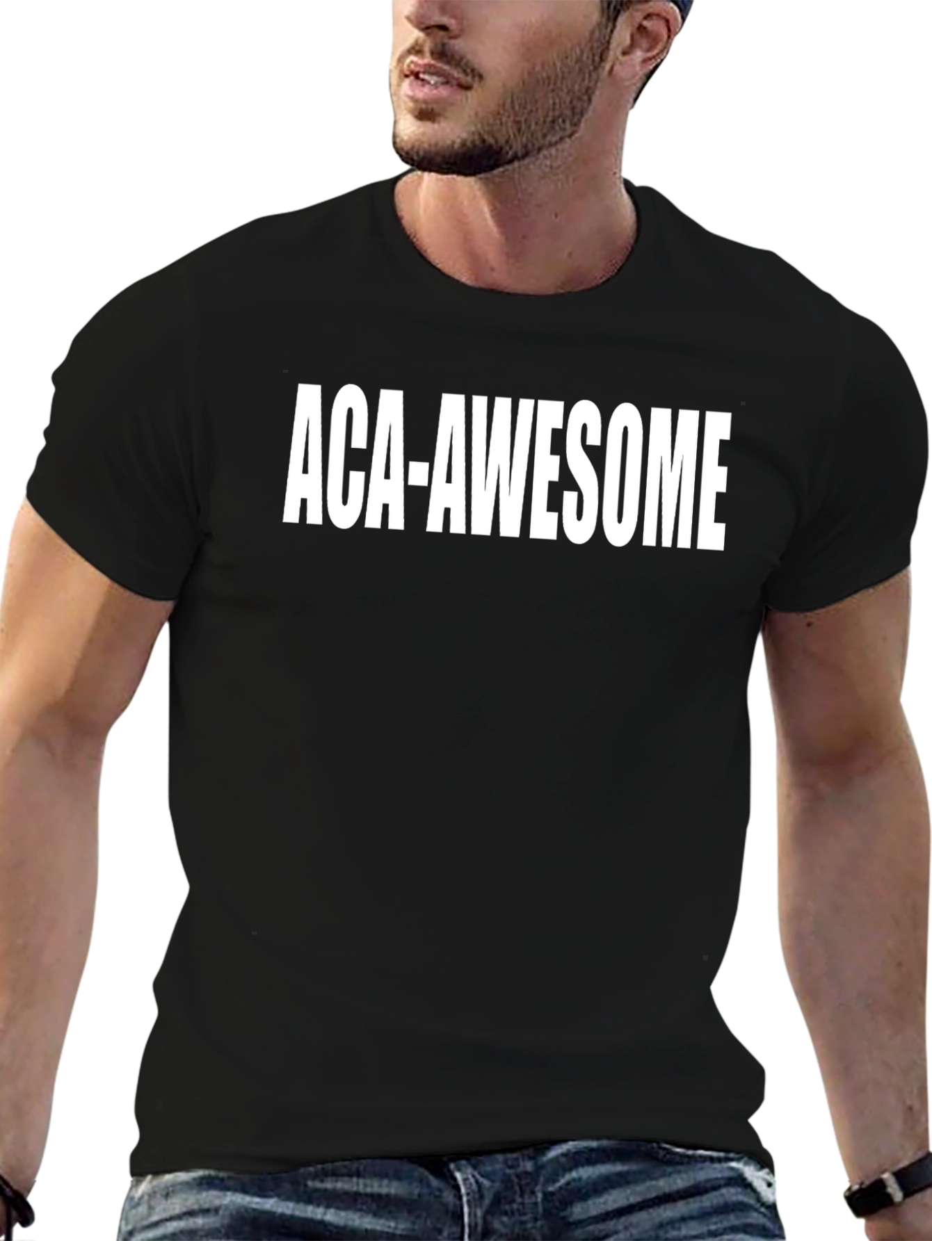 ACA-Awesome Graphic Tee - Black Cotton Blend