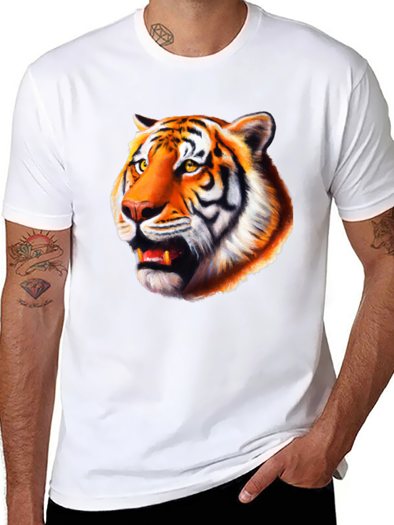 Tiger Graphic Tee - Bold Animal Print Black T-Shirt