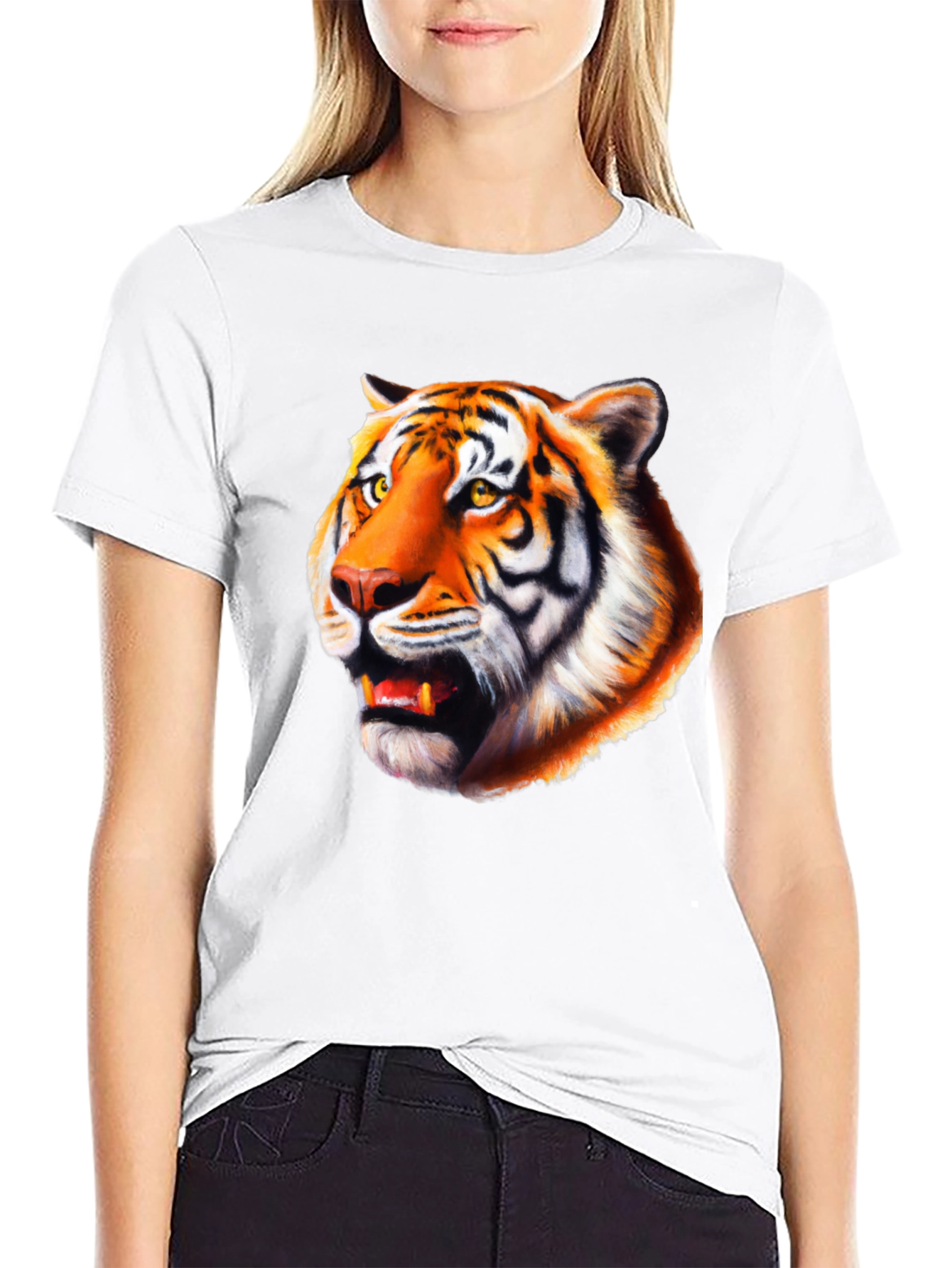 Tiger Graphic Tee - Bold Animal Print Black T-Shirt
