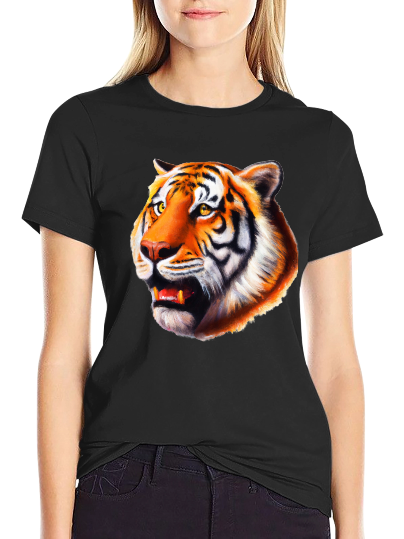 Tiger Graphic Tee - Bold Animal Print Black T-Shirt