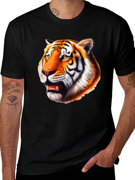 Tiger Graphic Tee - Bold Animal Print Black T-Shirt