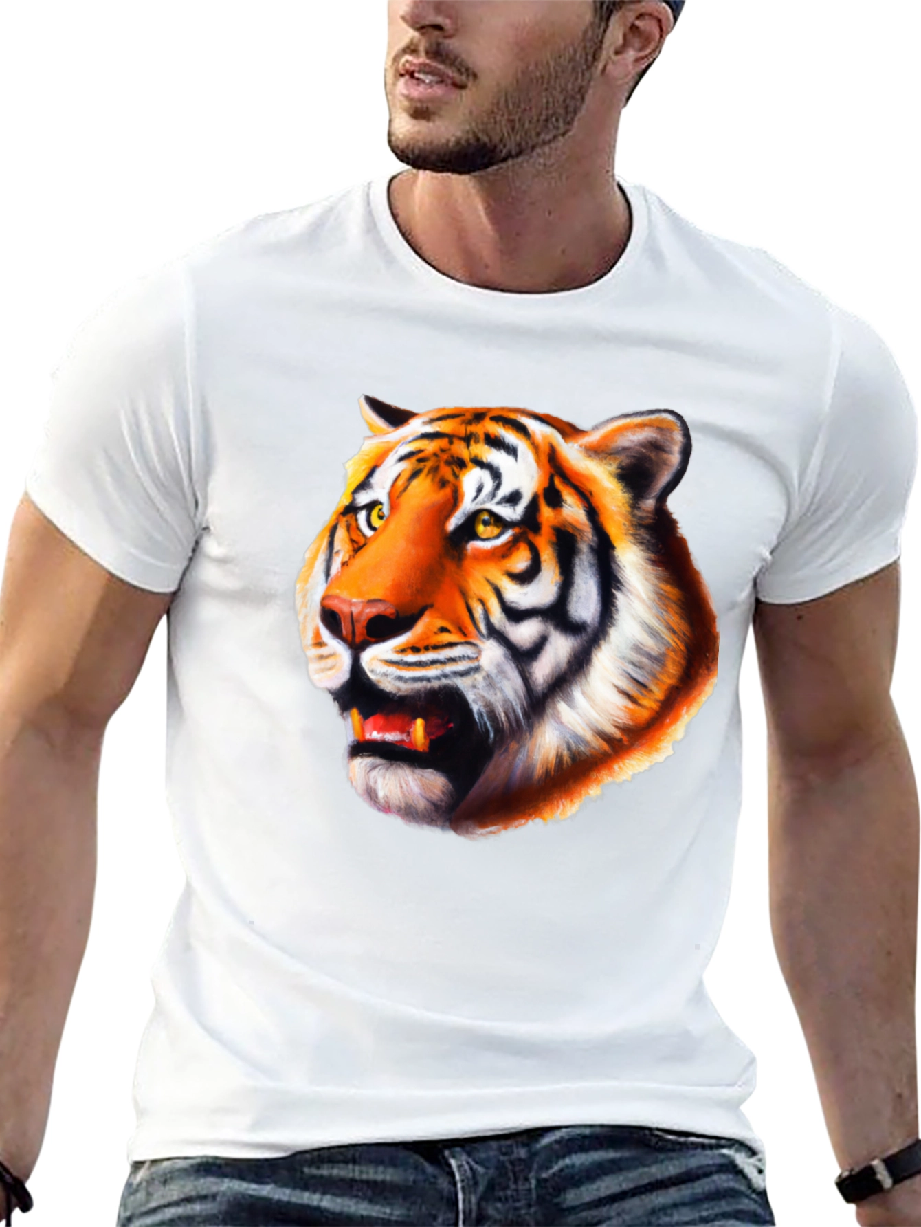 Tiger Graphic Tee - Bold Animal Print Black T-Shirt