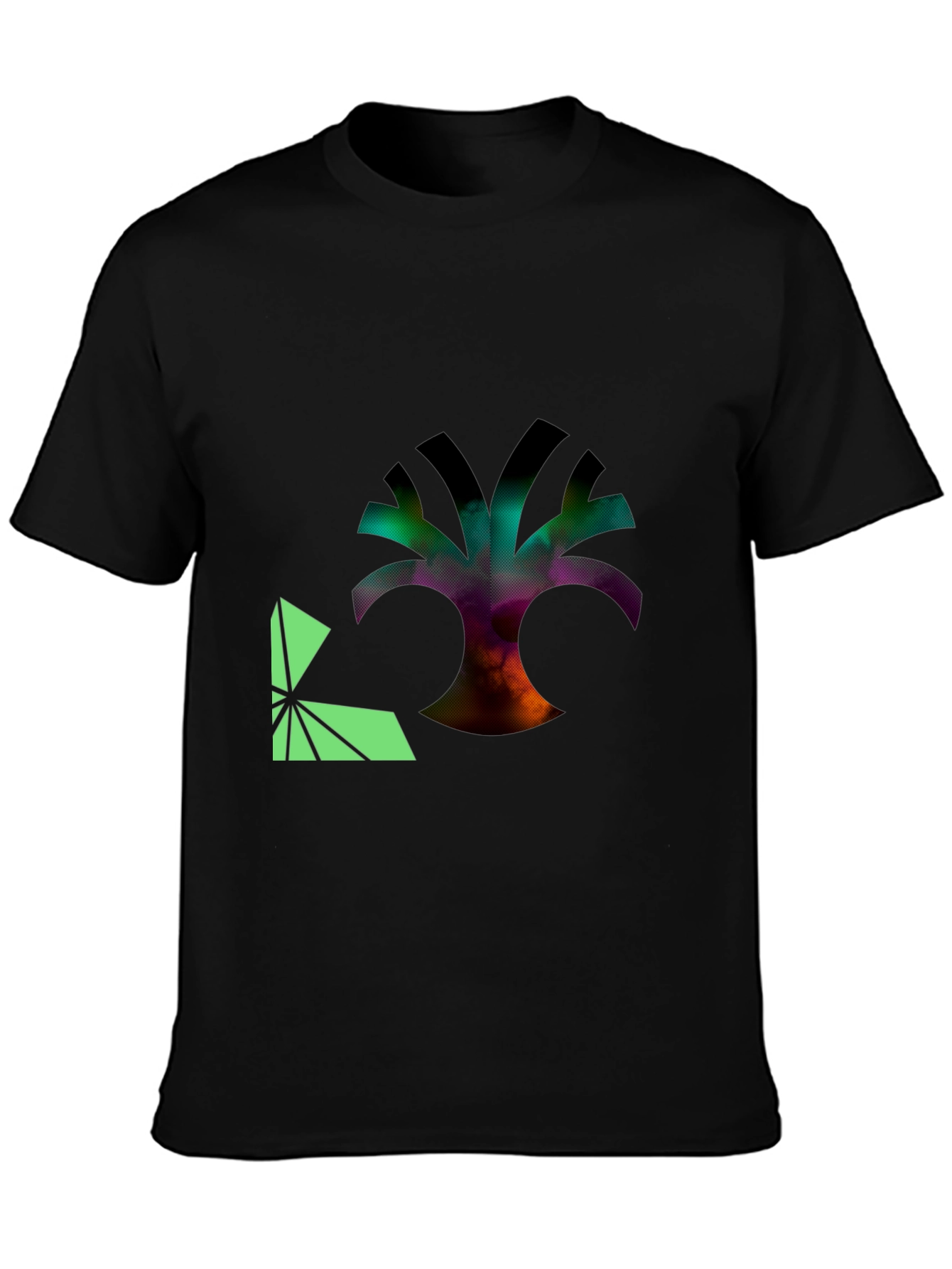 Abstract Tree Graphic Black T-Shirt