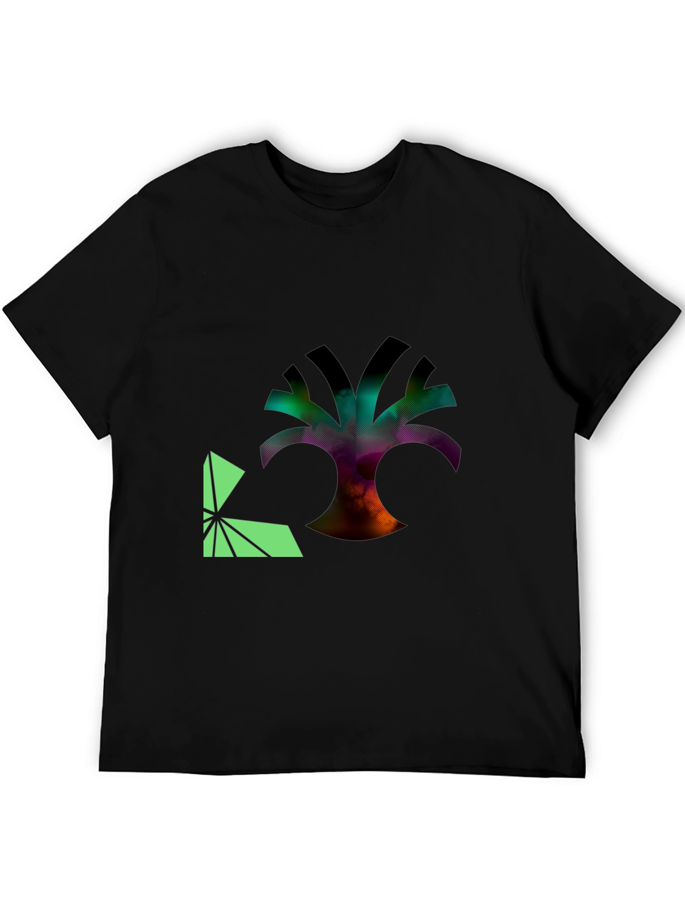 Abstract Tree Graphic Black T-Shirt