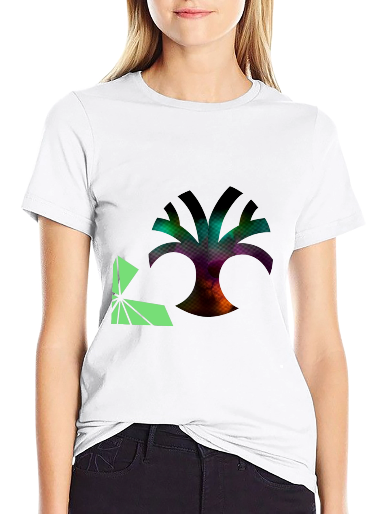 Abstract Tree Graphic Black T-Shirt
