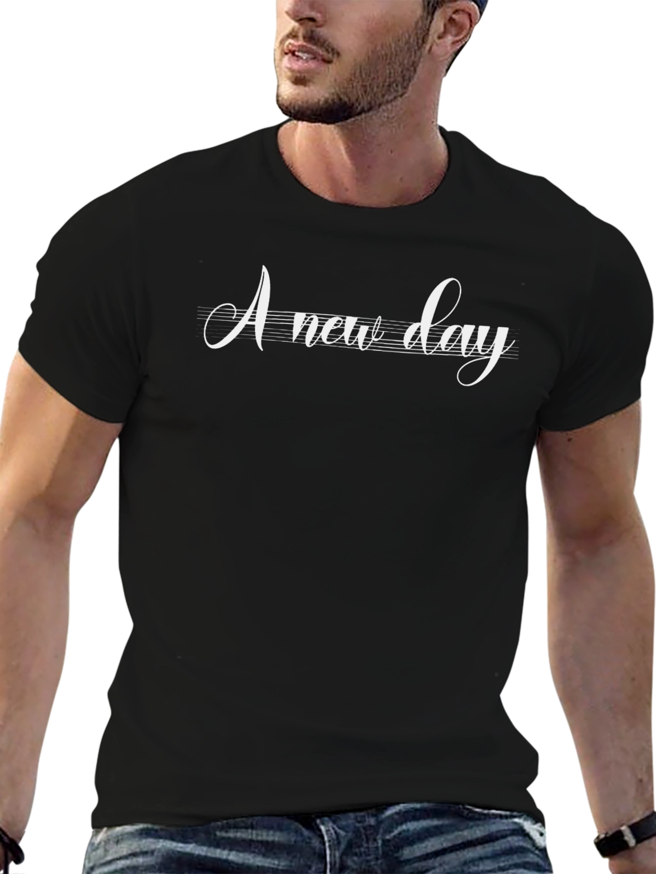 A New Day Black T-Shirt for Men