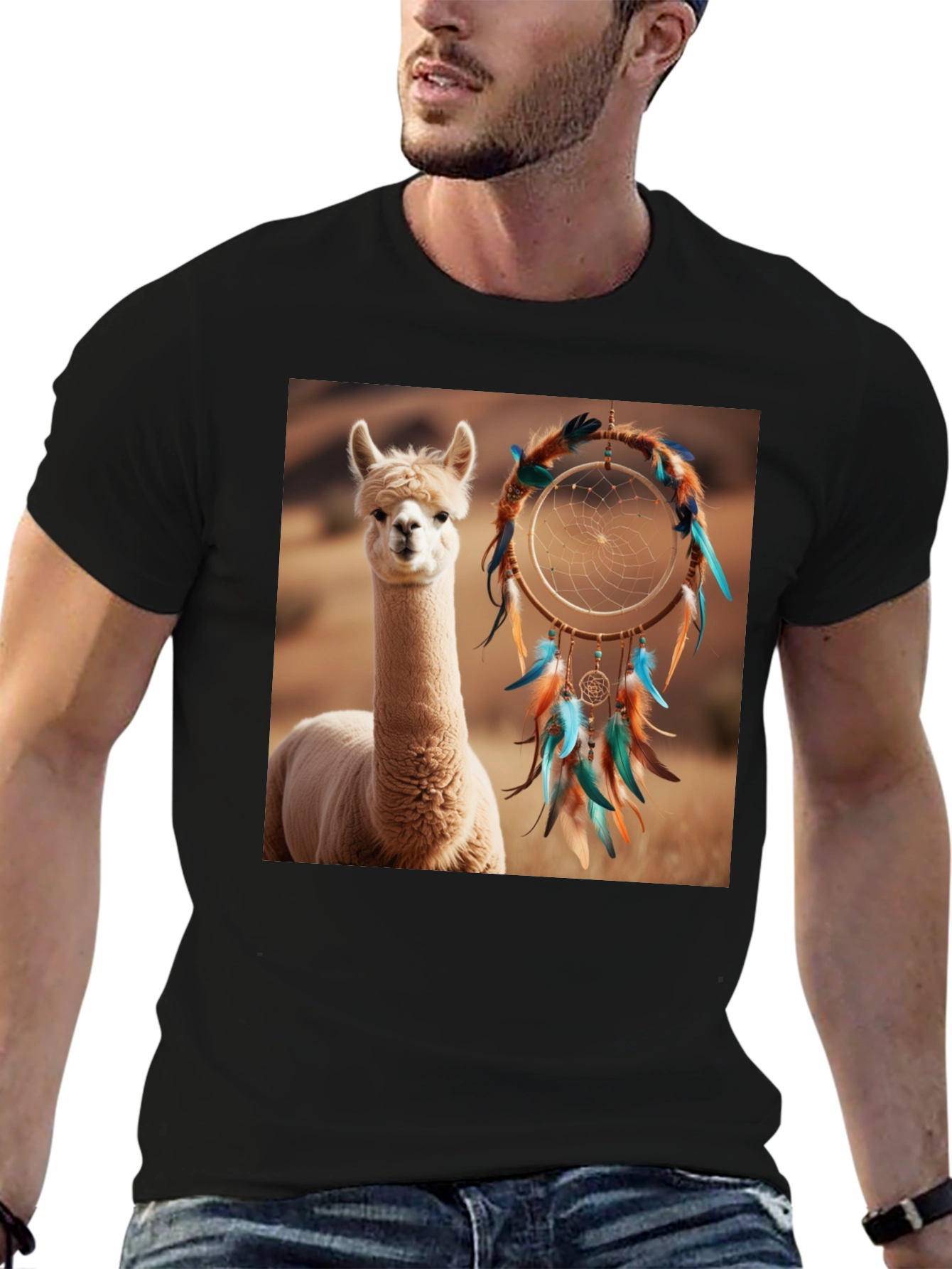 Alpaca Dreamcatcher Graphic Tee - Stylish Comfort