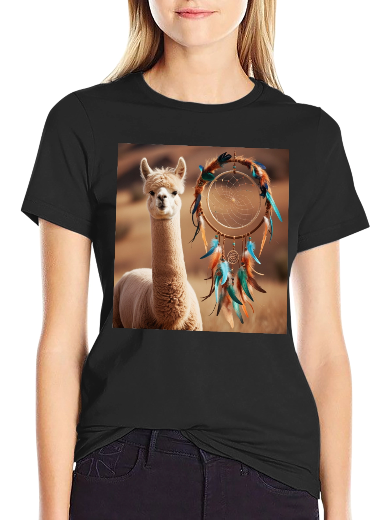 Alpaca Dreamcatcher Graphic Tee - Stylish Comfort