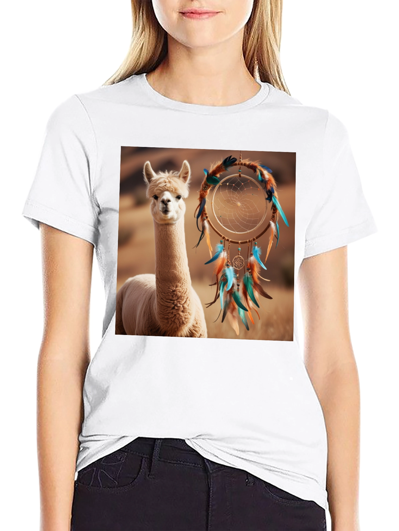Alpaca Dreamcatcher Graphic Tee - Stylish Comfort