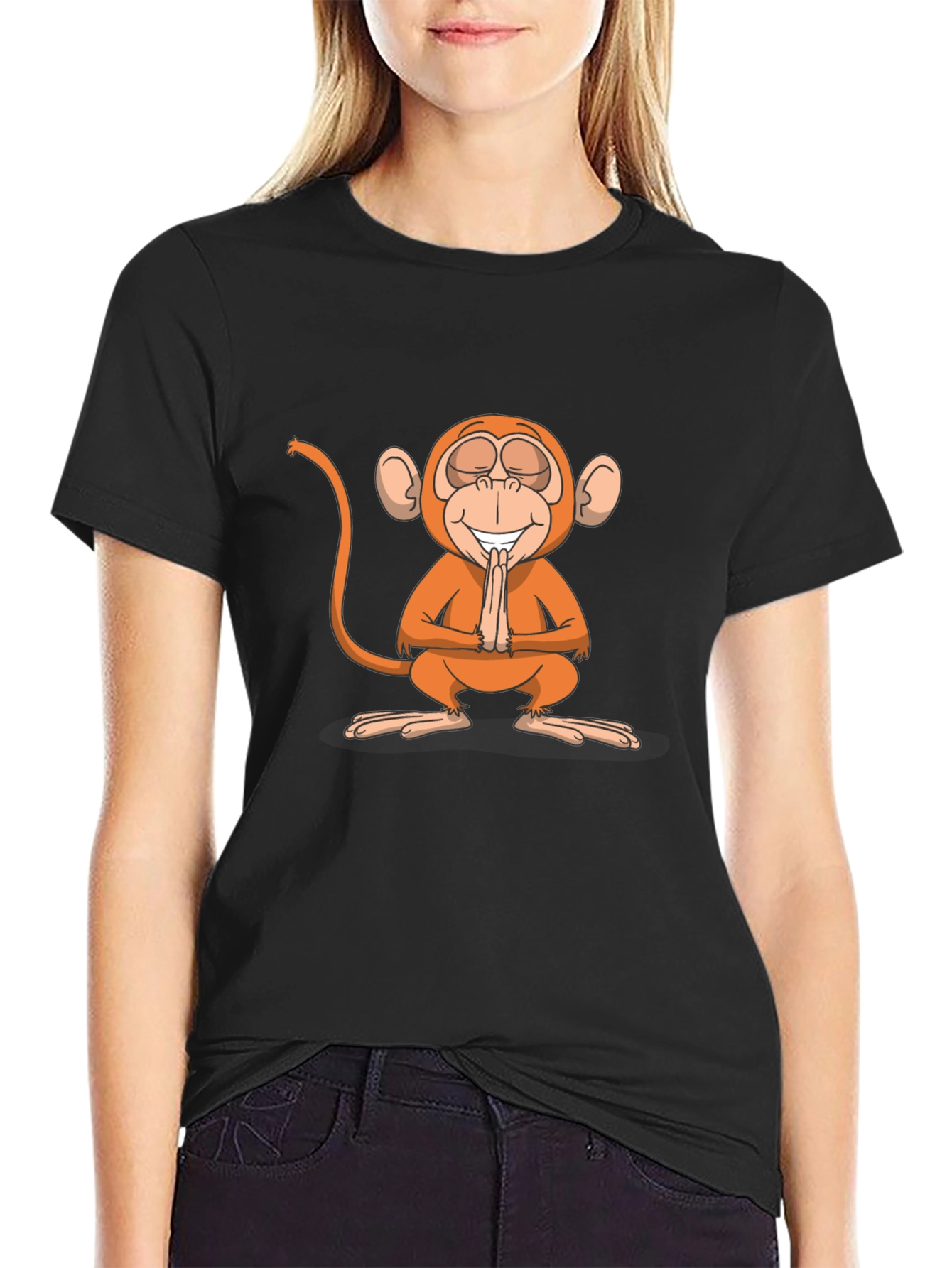 Zen Monkey Graphic Tee - Black Unisex T-Shirt