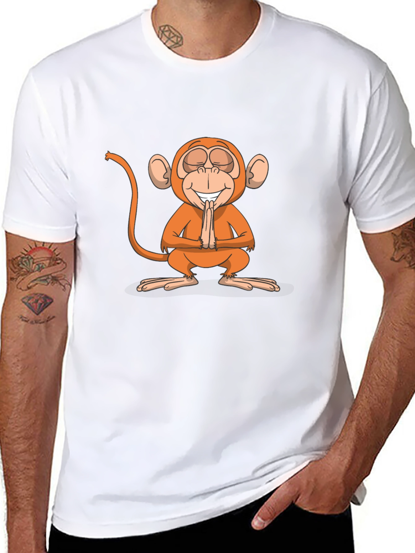 Zen Monkey Graphic Tee - Black Unisex T-Shirt
