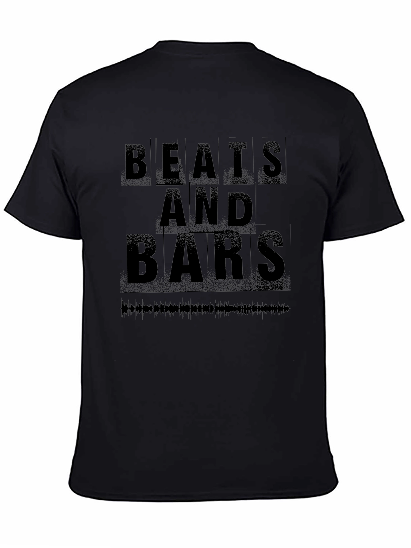 Beats and Bars Graphic Tee - Black Cotton Blend