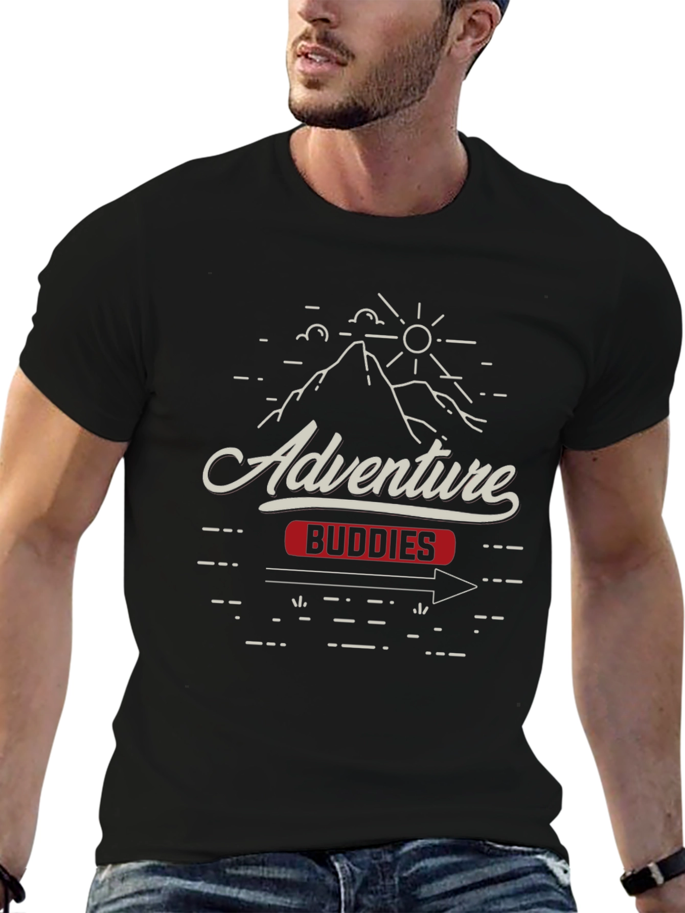 Adventure Buddies Graphic Tee - Mens Black T-Shirt