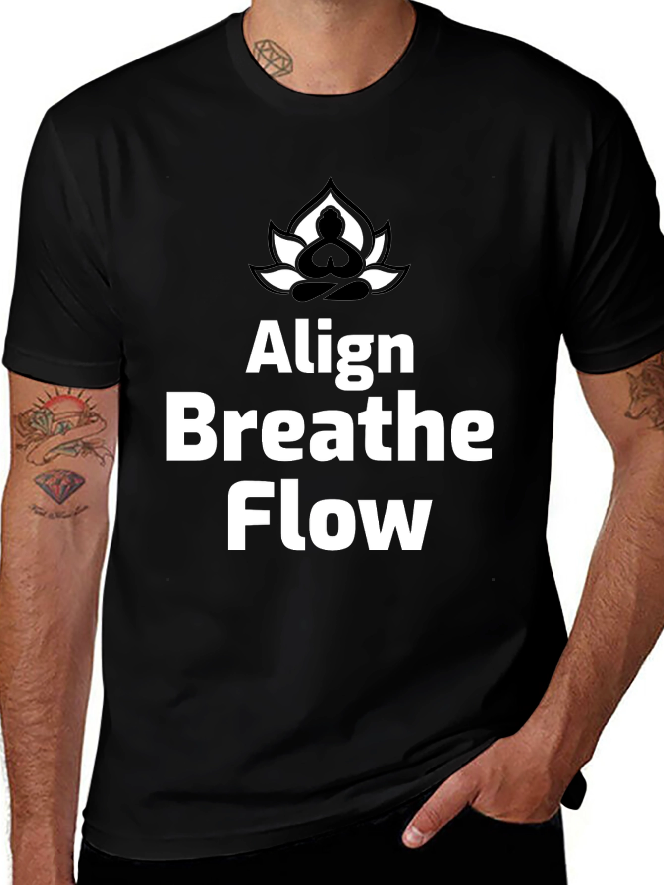 Align Breathe Flow Yoga T-Shirt - Black Cotton Tee