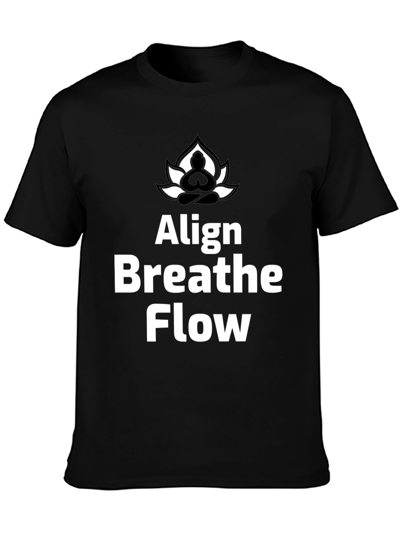 Align Breathe Flow Yoga T-Shirt - Black Cotton Tee