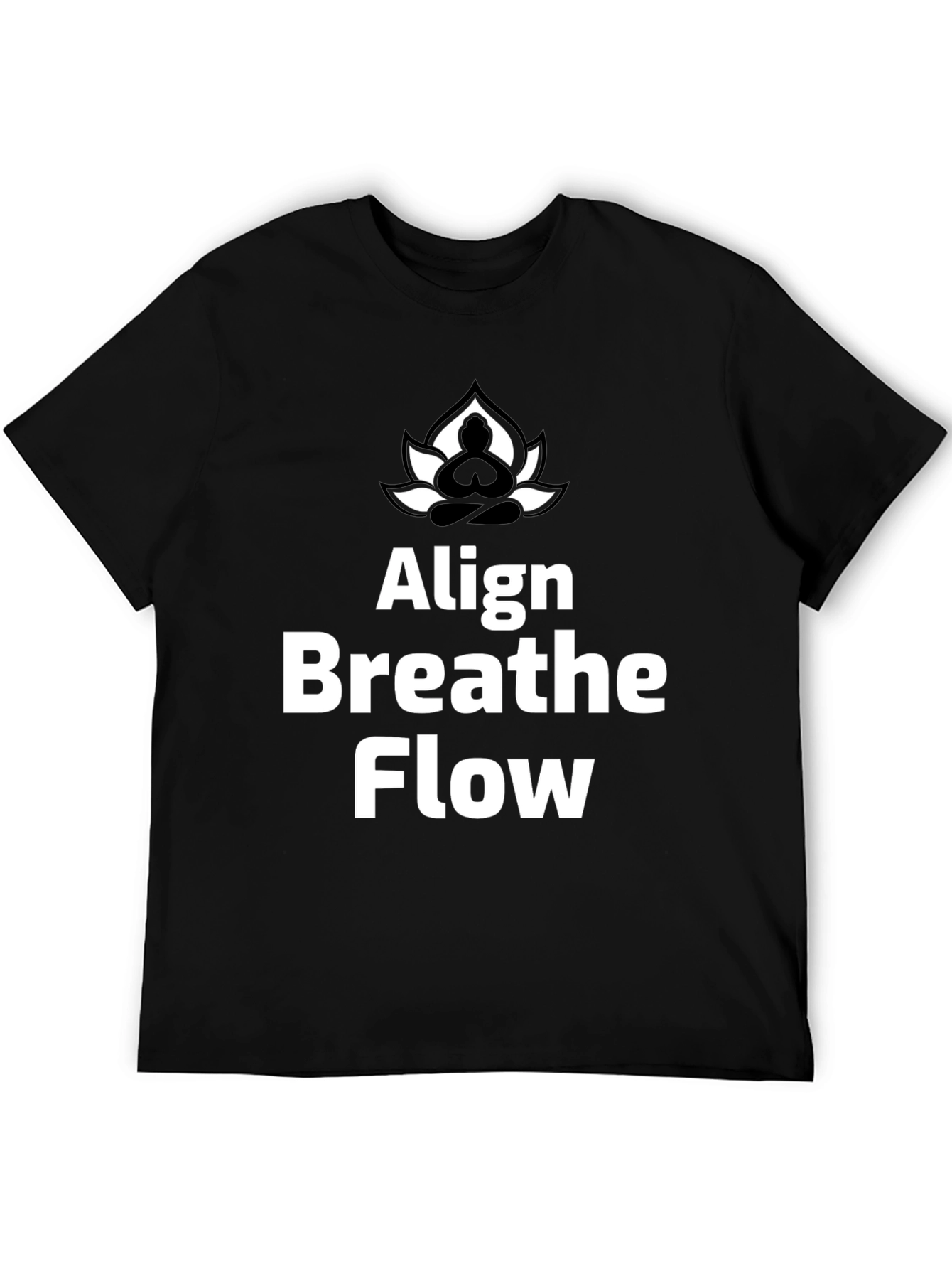 Align Breathe Flow Yoga T-Shirt - Black Cotton Tee
