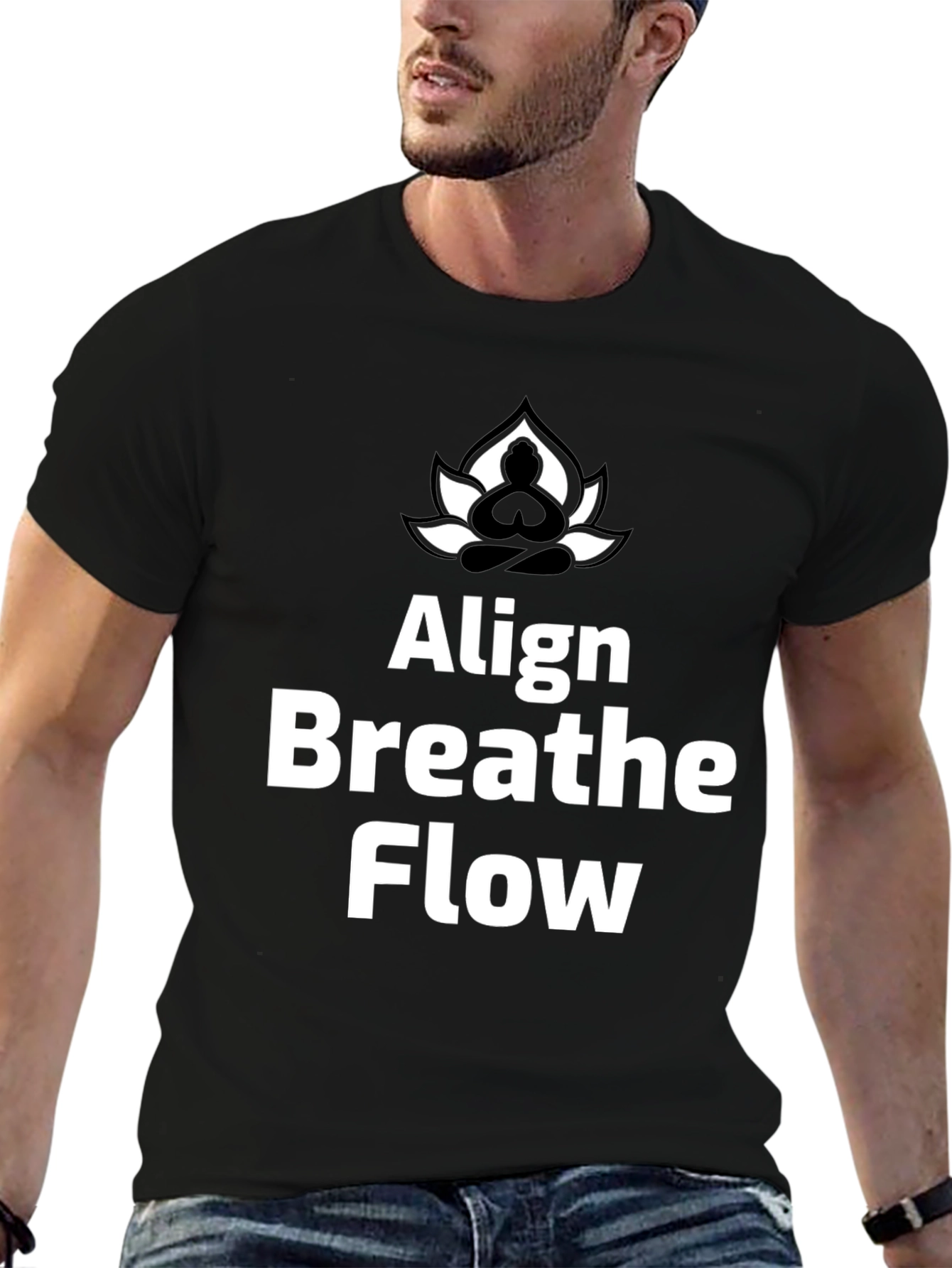 Align Breathe Flow Yoga T-Shirt - Black Cotton Tee