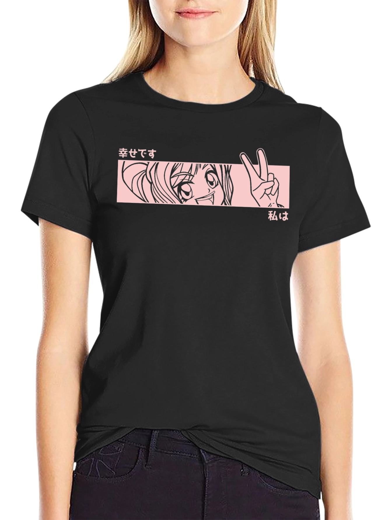 Anime Graphic T-Shirt - Black