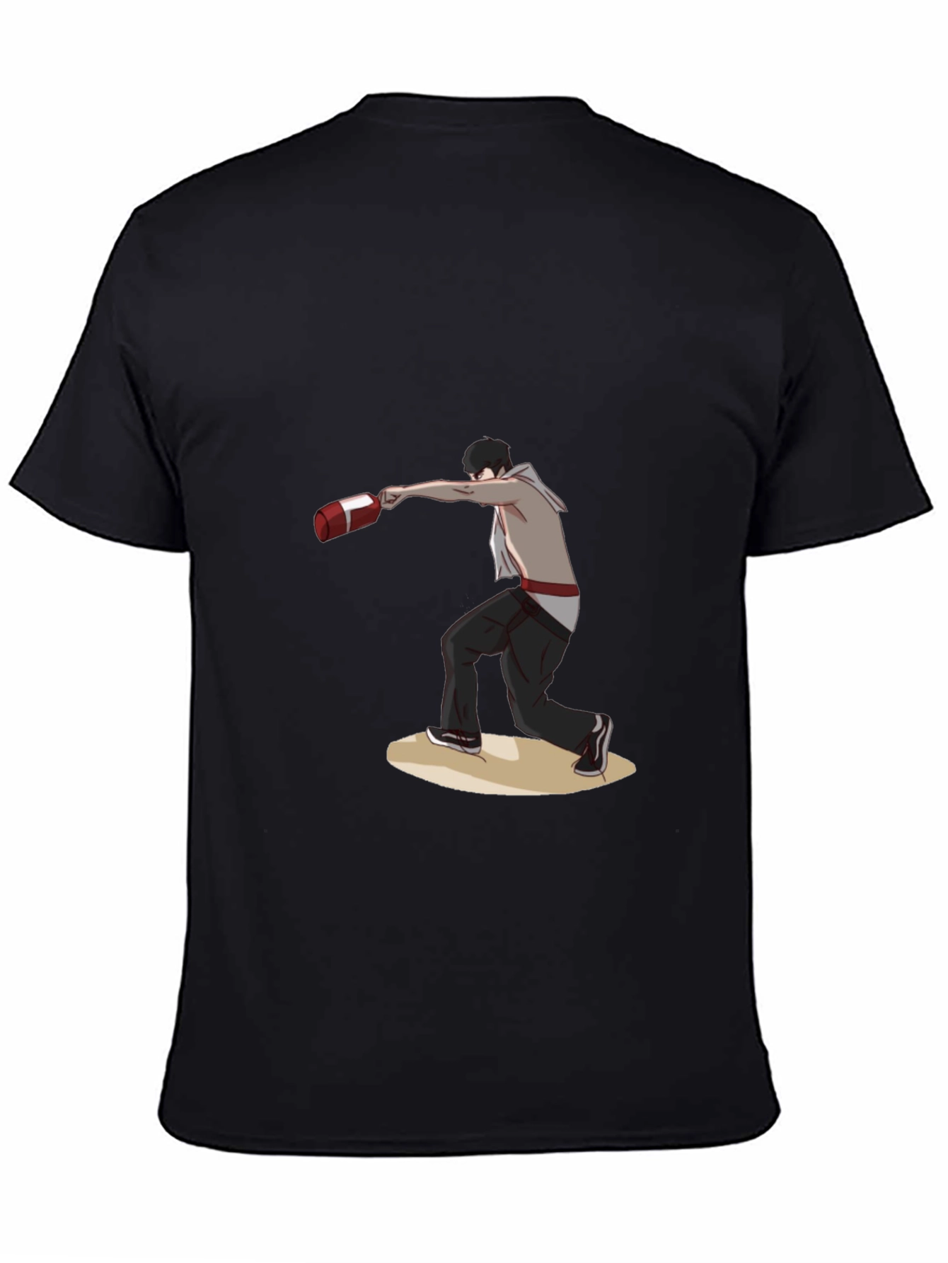 Black T-Shirt with Boxing Anime Design