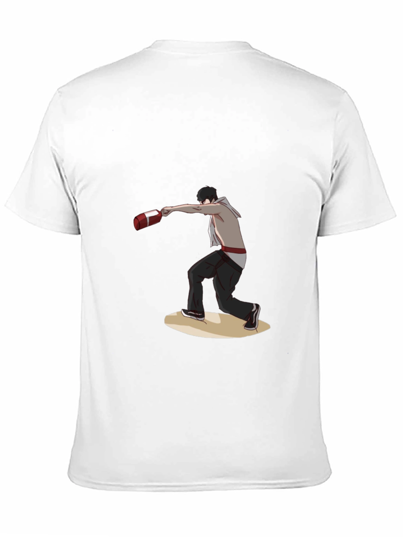 Black T-Shirt with Boxing Anime Design