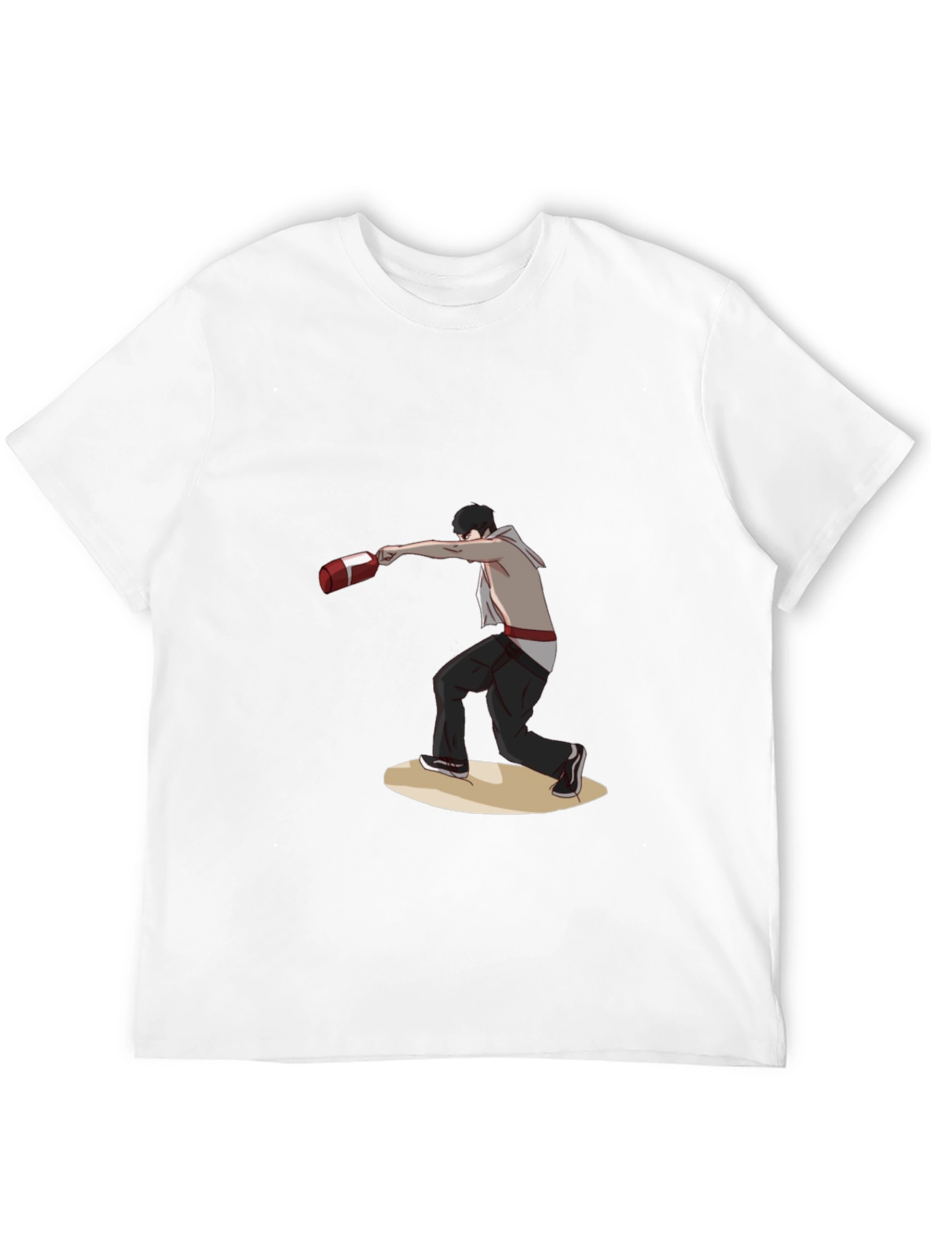 Black T-Shirt with Boxing Anime Design