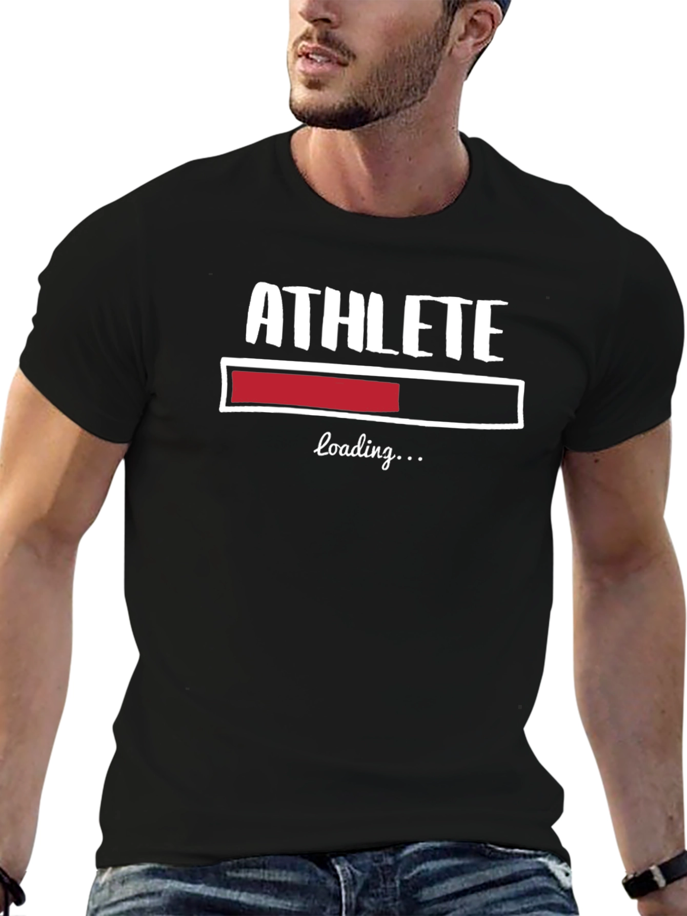 Athlete Loading Funny Graphic Tee - Black