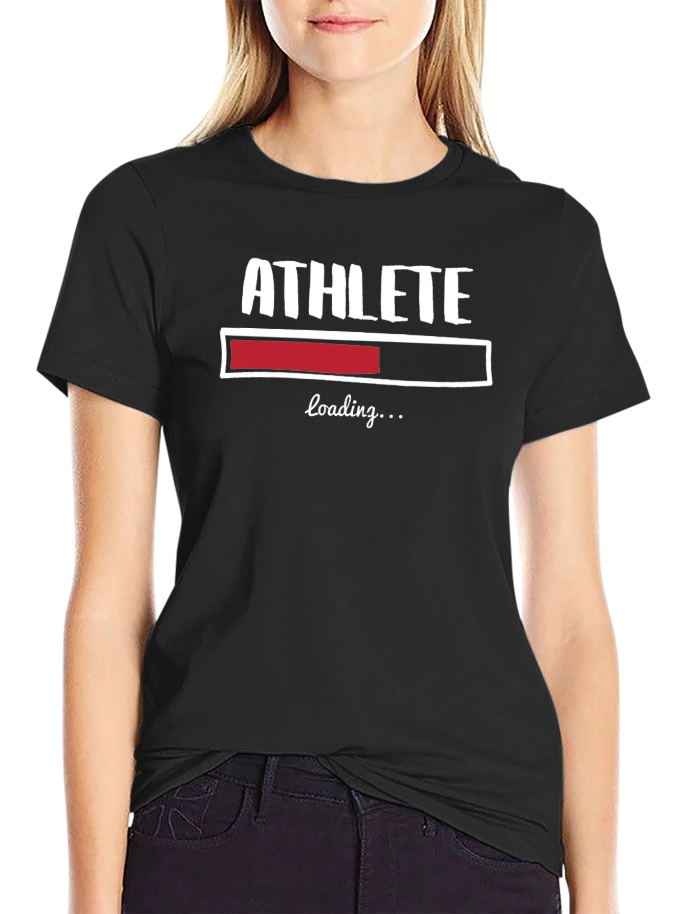 Athlete Loading Funny Graphic Tee - Black