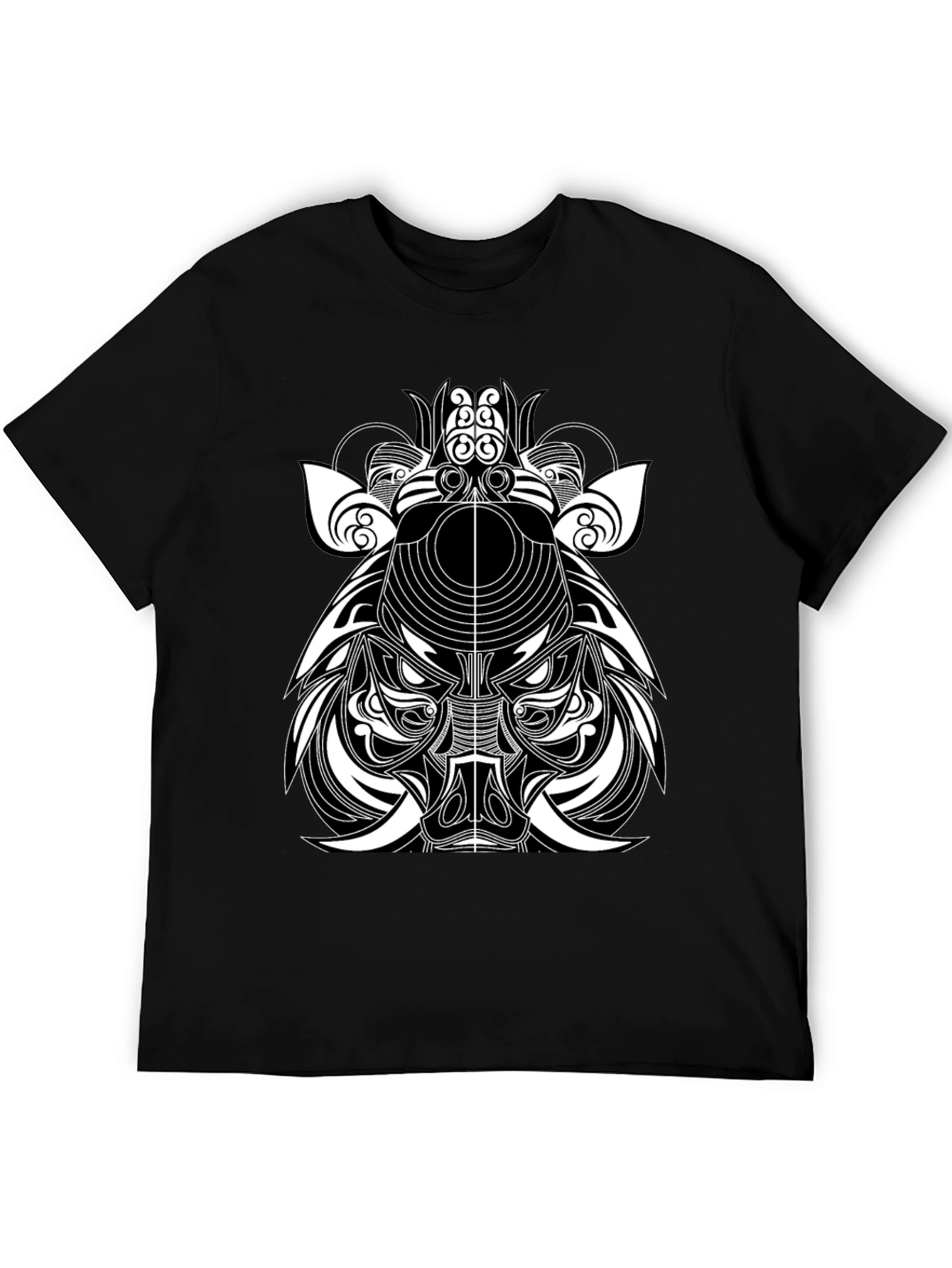 Tribal Boar Graphic Tee - Black