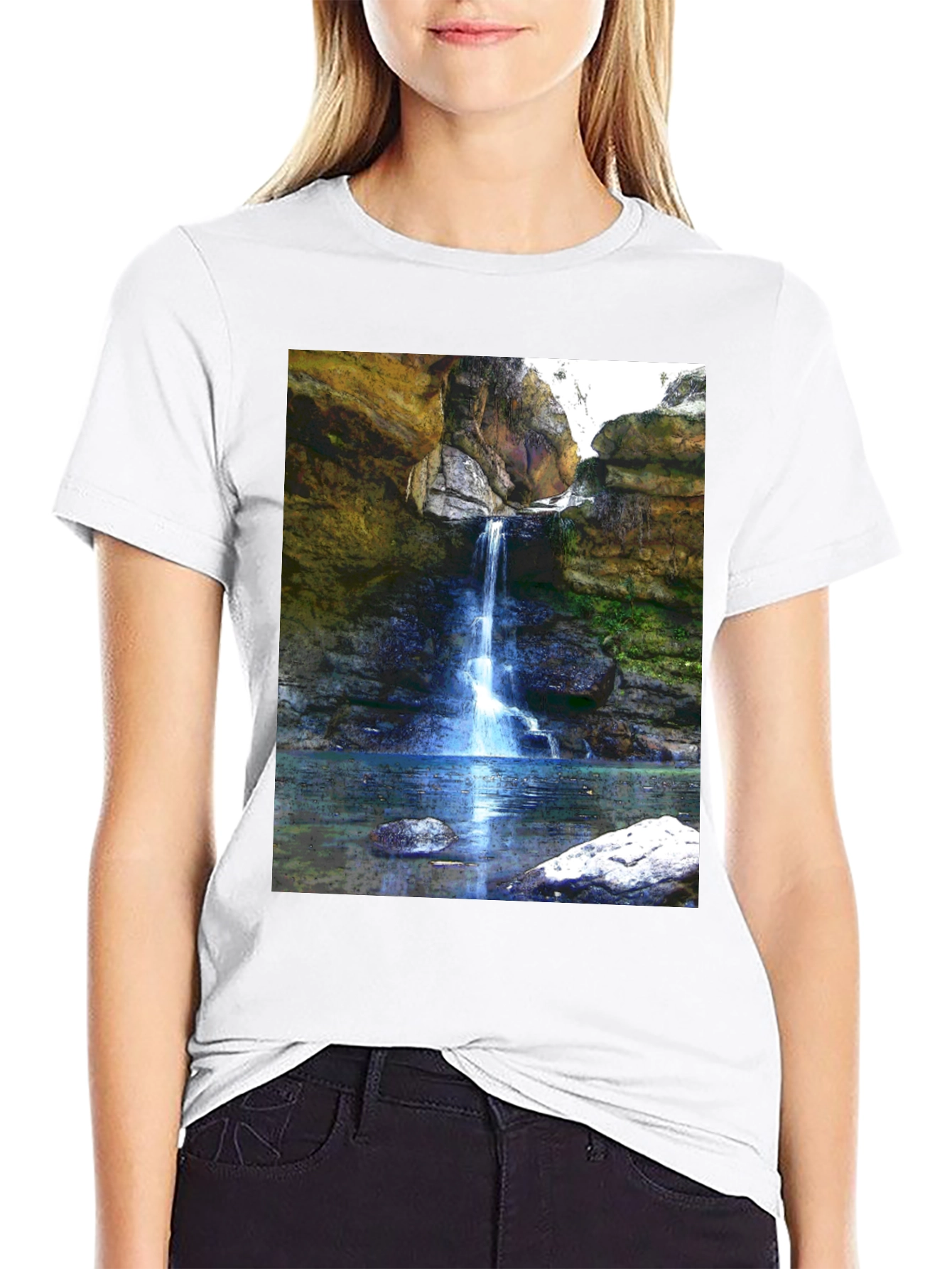 Waterfall Graphic Tee - Nature Inspired Design