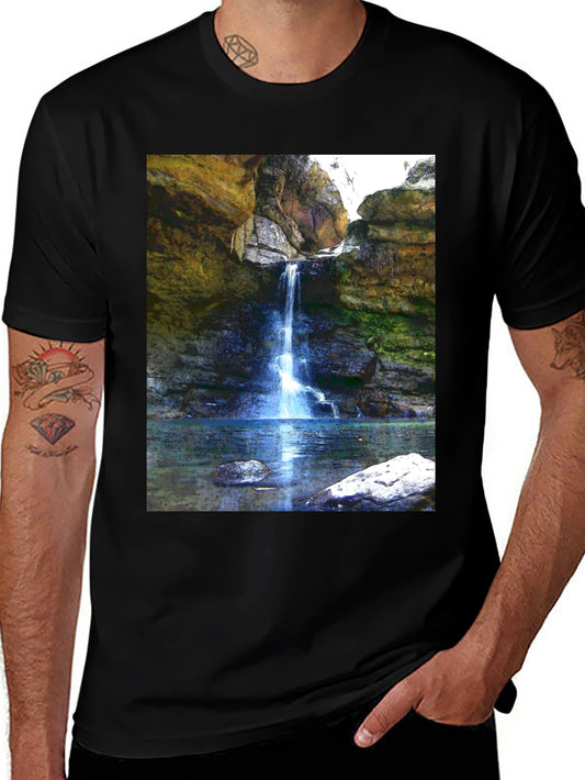 Waterfall Graphic Tee - Nature Inspired Design