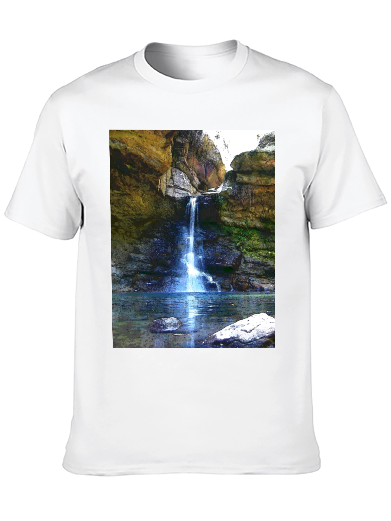 Waterfall Graphic Tee - Nature Inspired Design