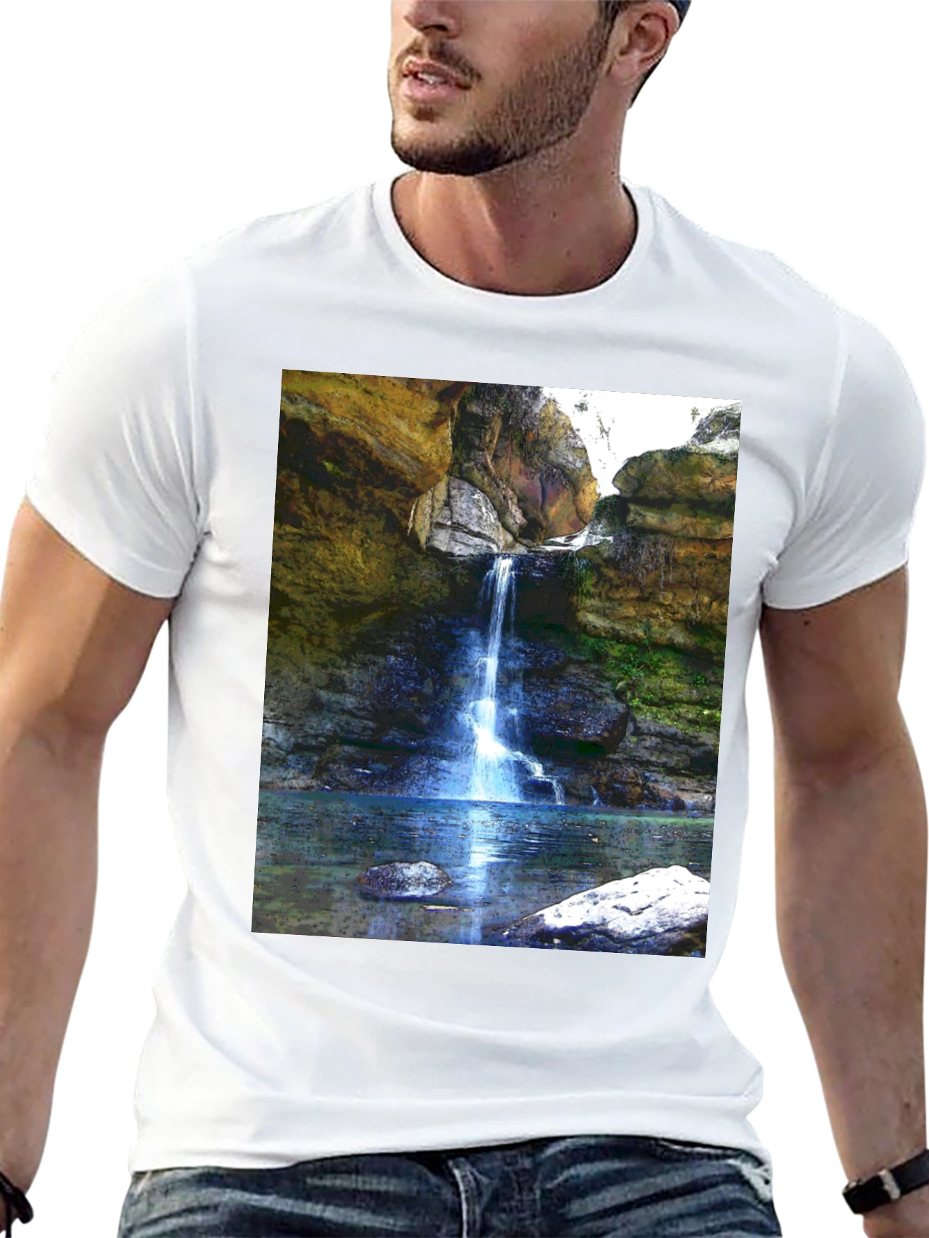 Waterfall Graphic Tee - Nature Inspired Design