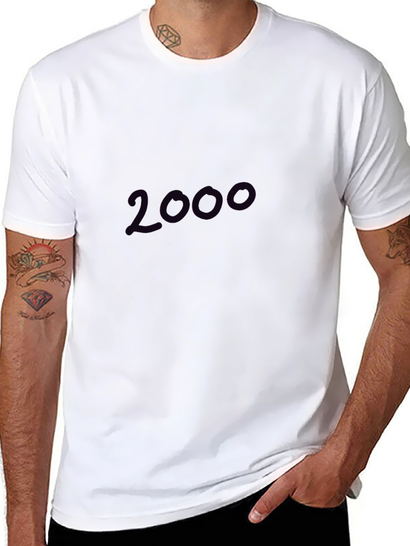 2000 Graphic Print Black T-Shirt