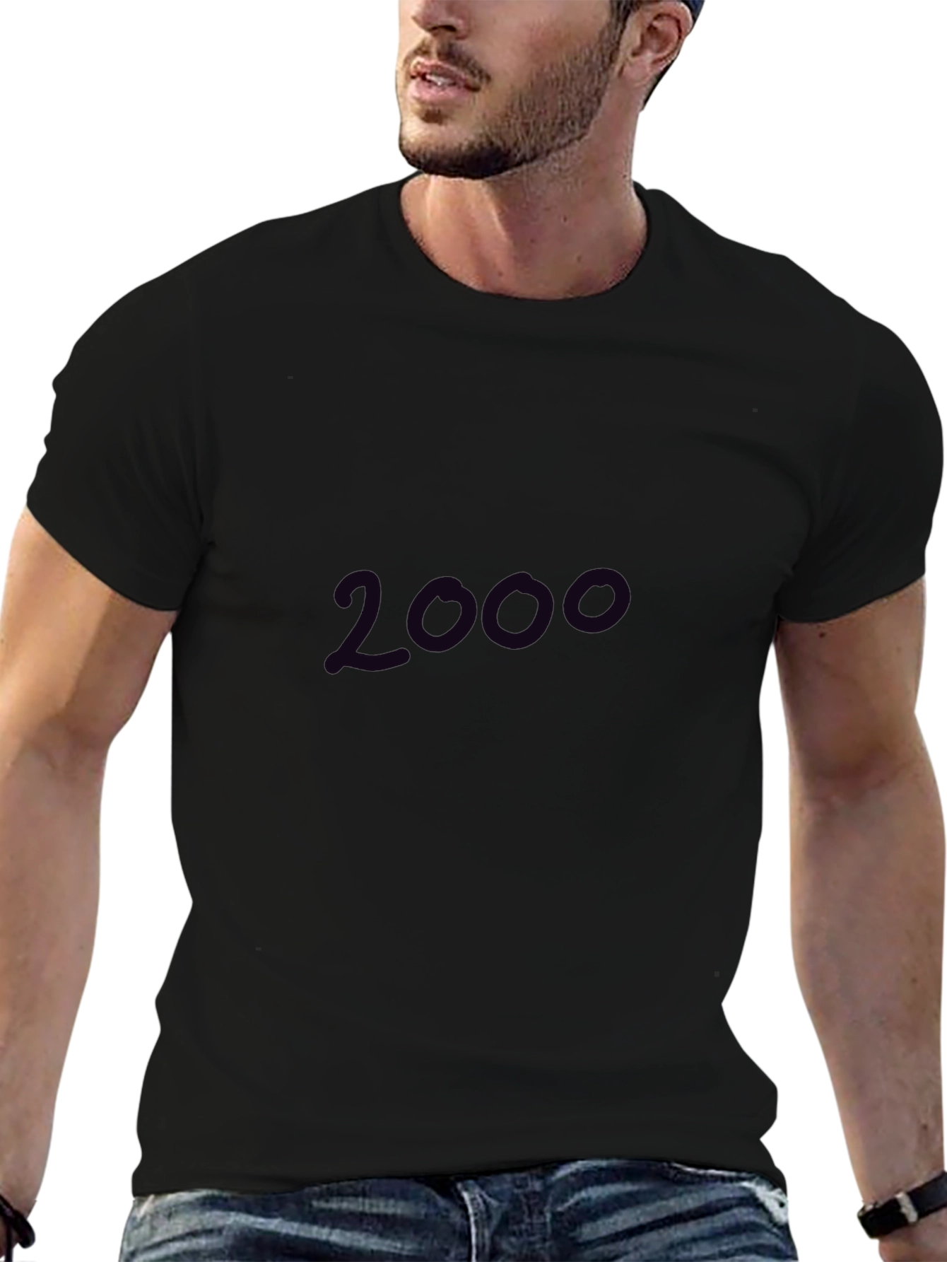 2000 Graphic Print Black T-Shirt