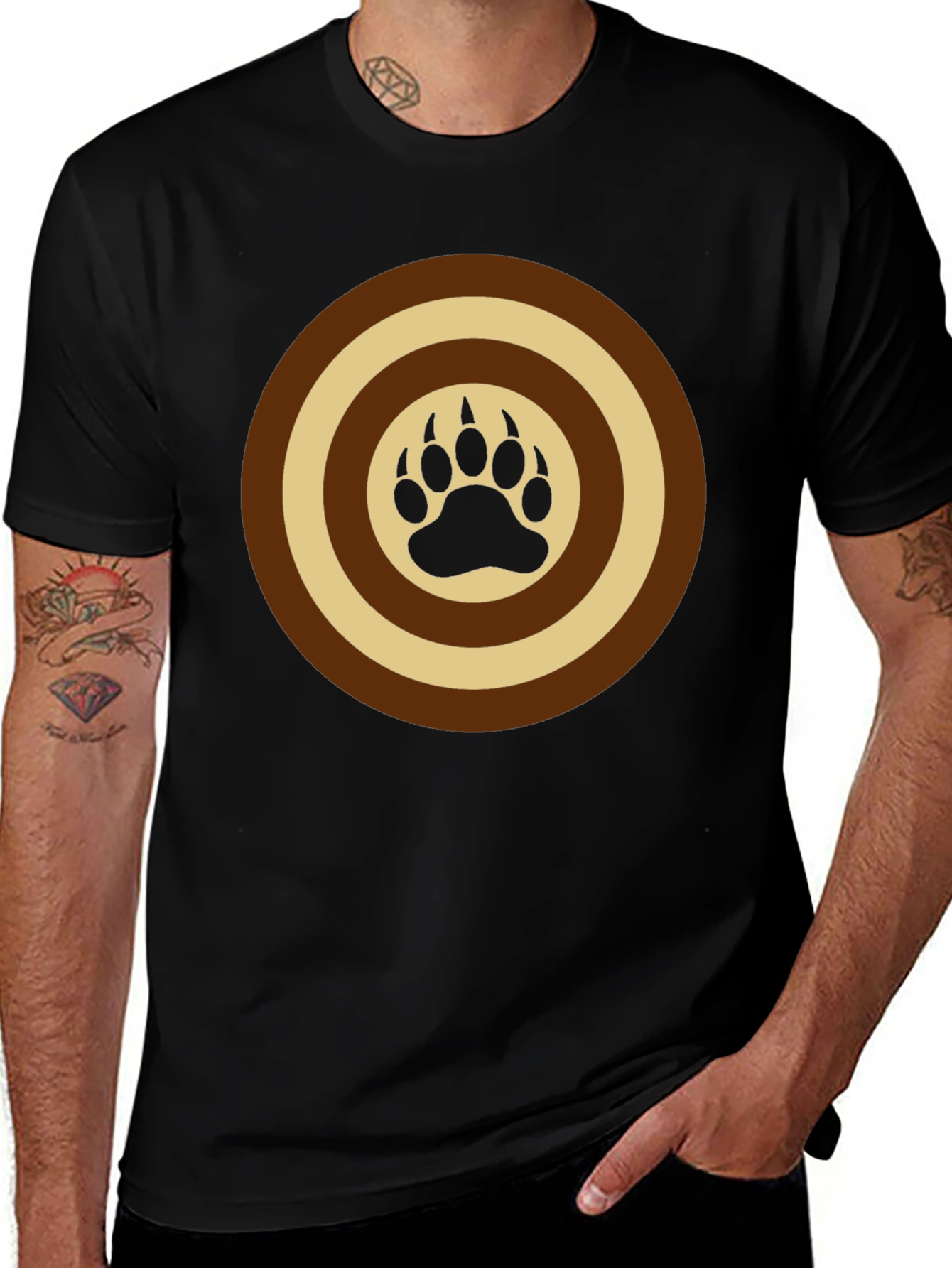 Bear Paw Target Graphic Tee - Black