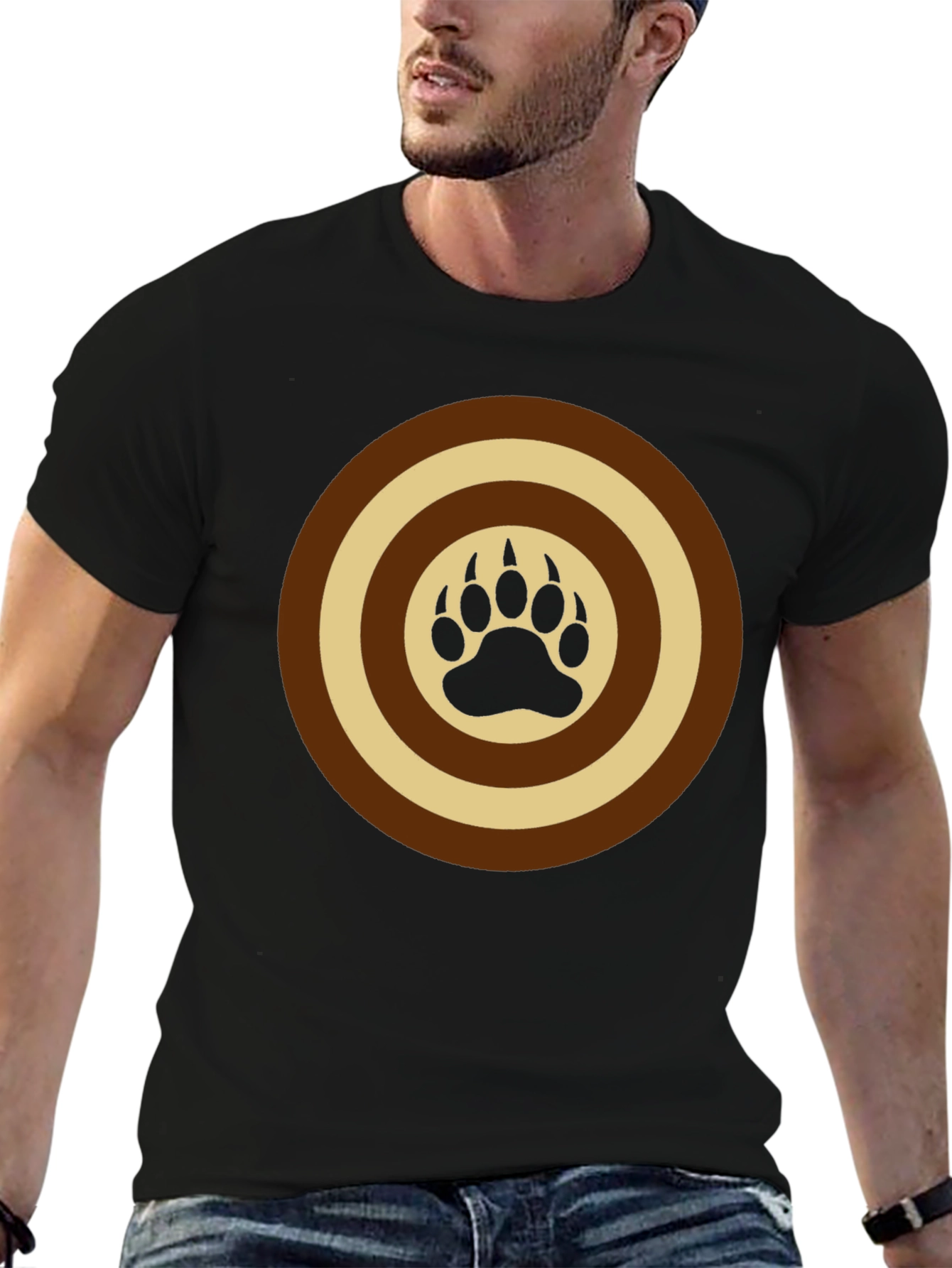 Bear Paw Target Graphic Tee - Black