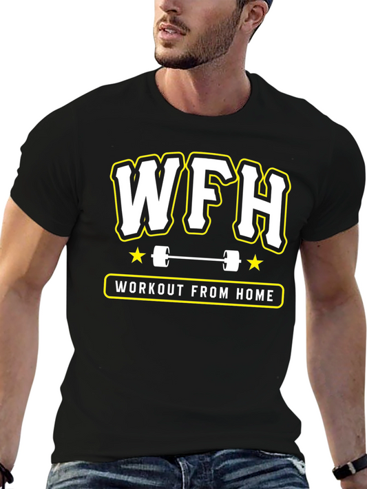 WFH Workout From Home Black T-Shirt