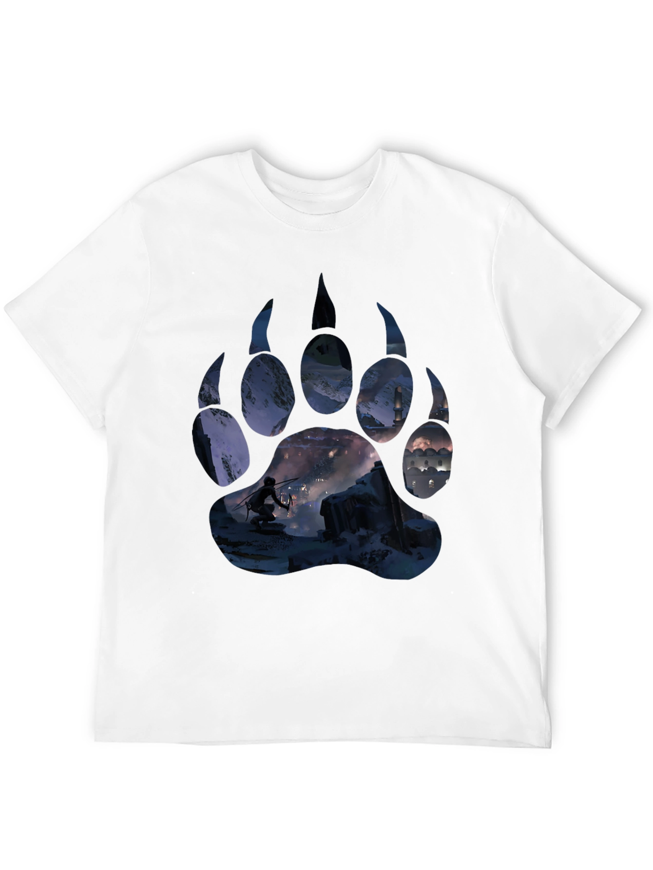 Bear Paw Print Graphic Tee - Adventure Awaits!